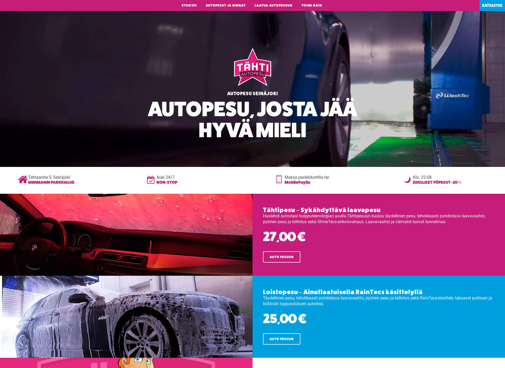 Screenshot for tahtiautopesu.fi