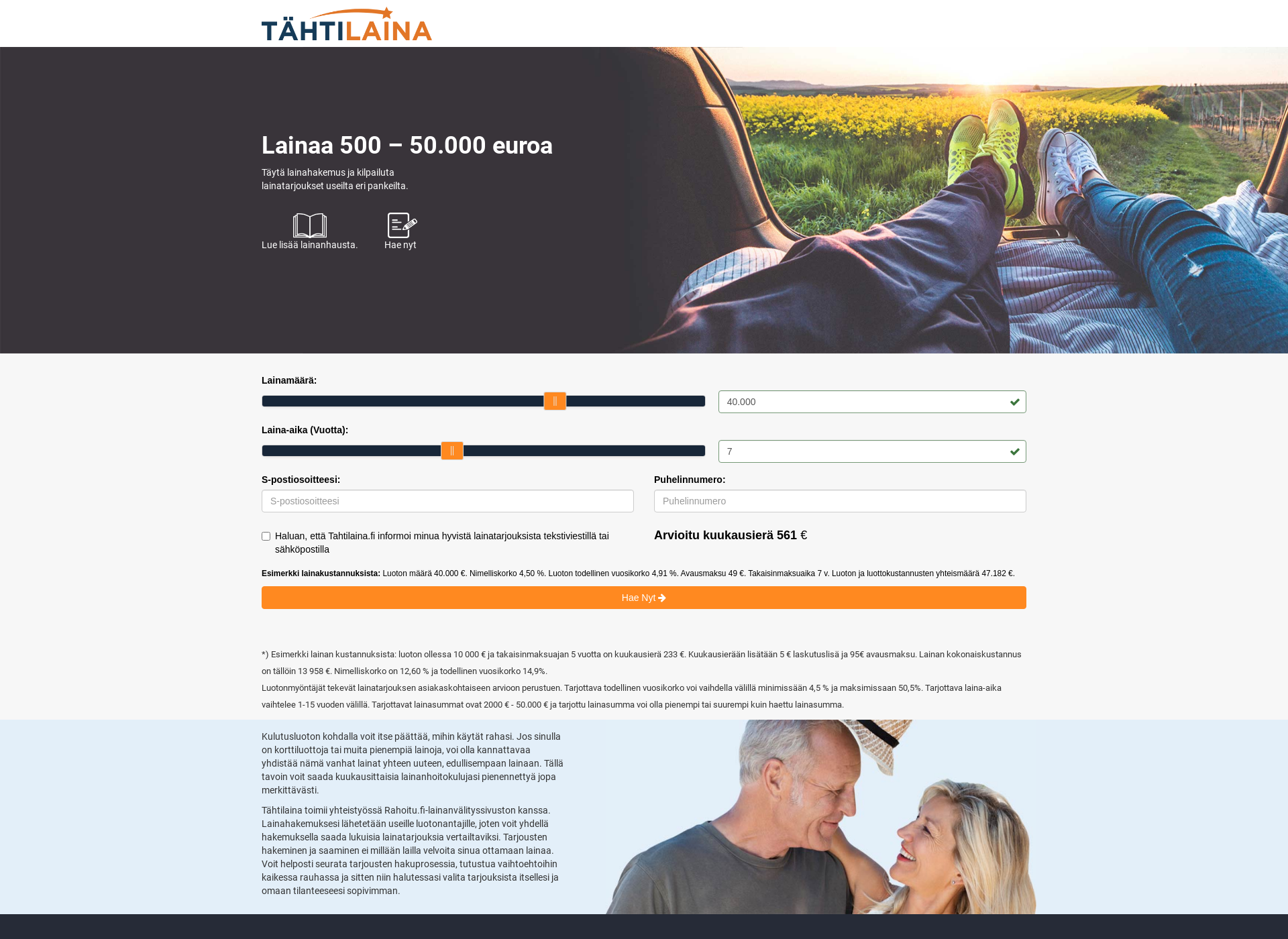 Screenshot for tahtilaina.fi