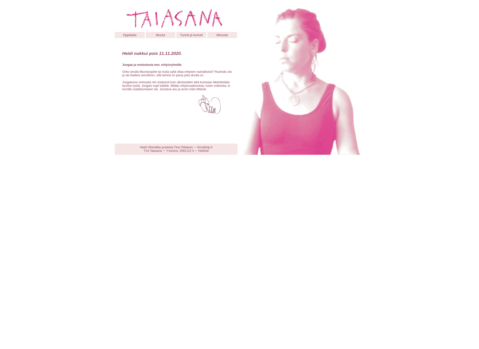 Screenshot for taiasana.fi