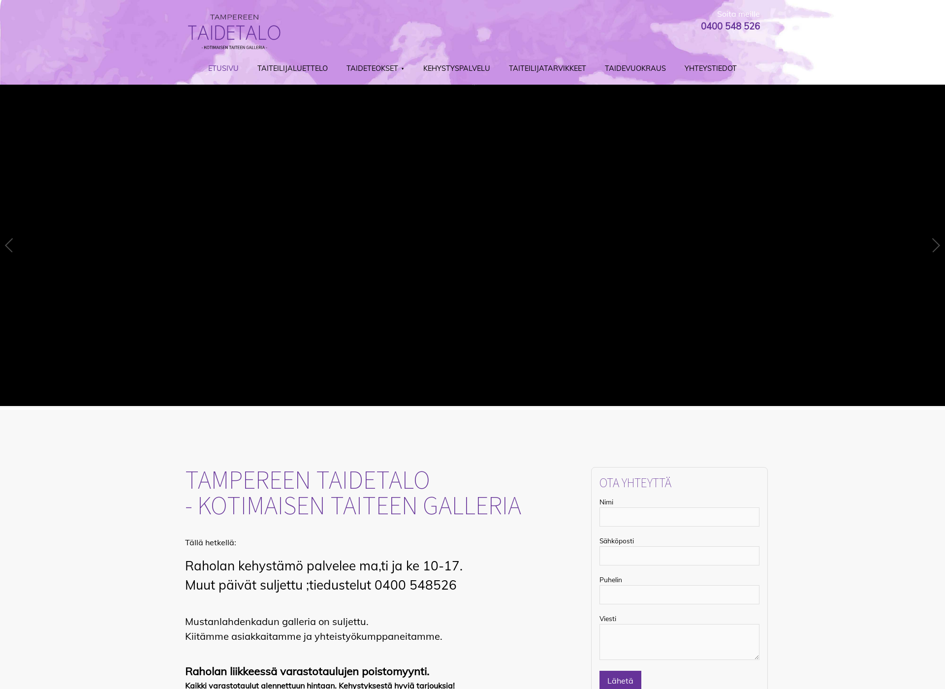 Screenshot for taidetalo.fi