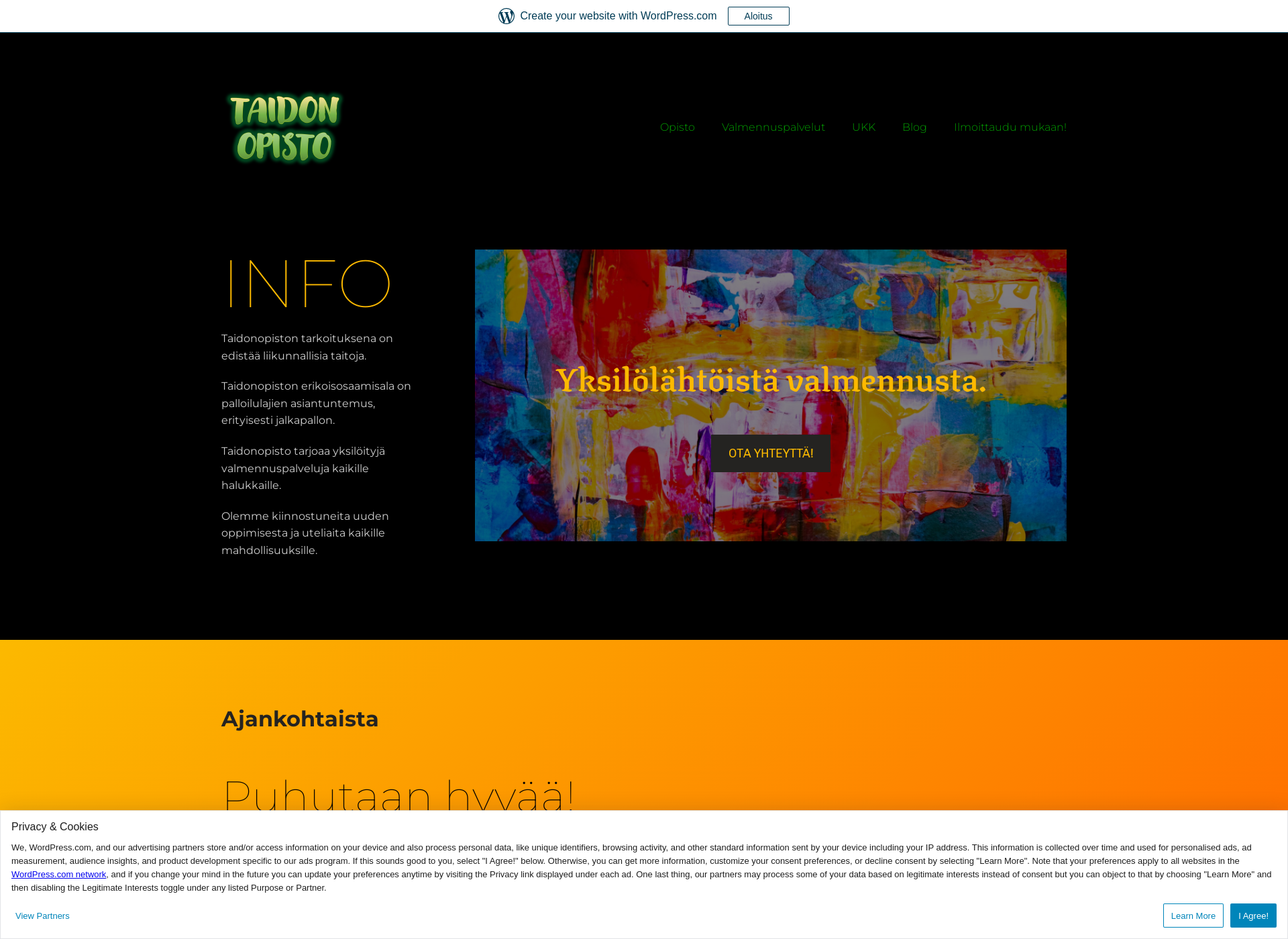 Screenshot for taidonopisto.fi