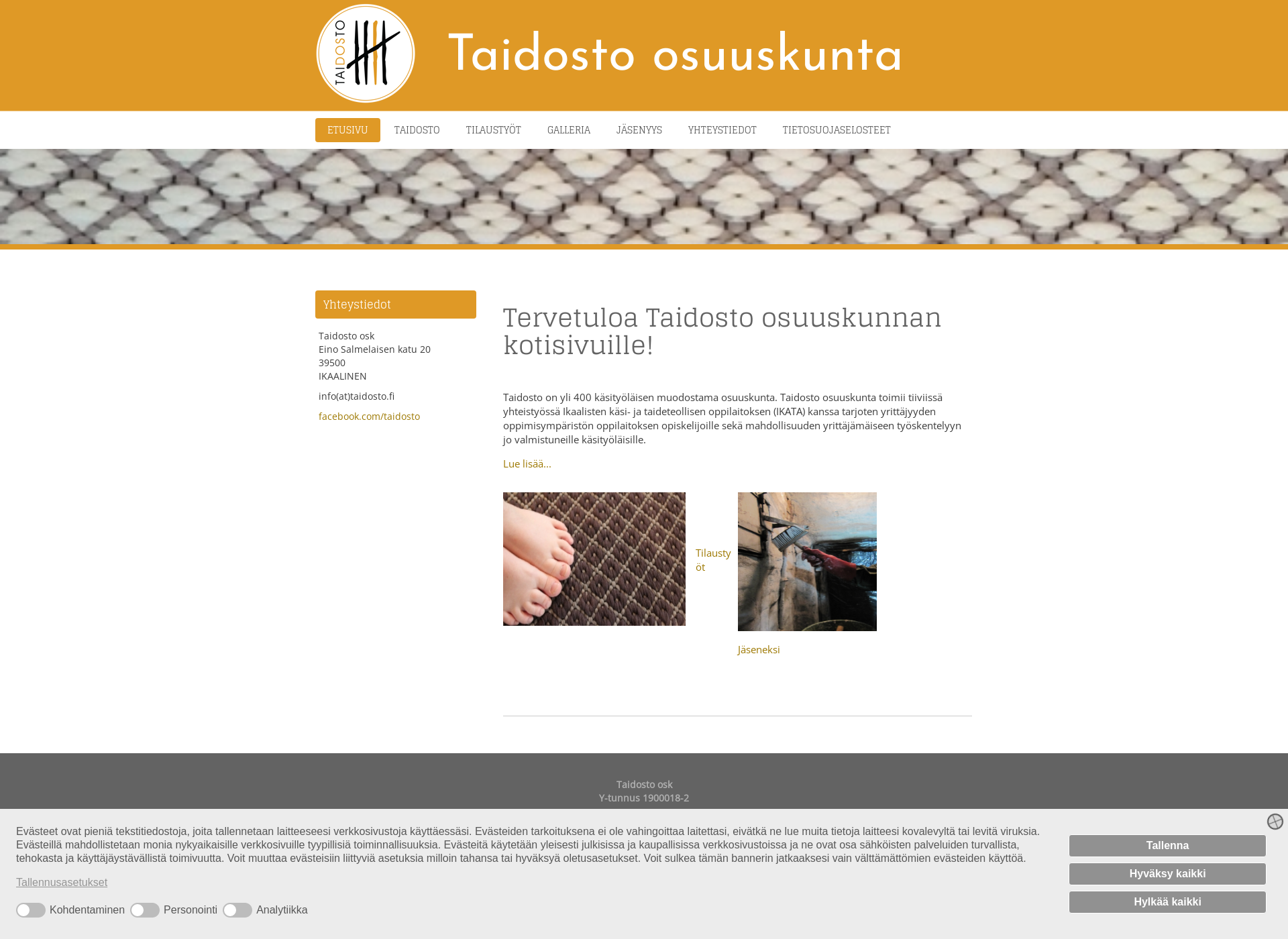 Skärmdump för taidosto.fi