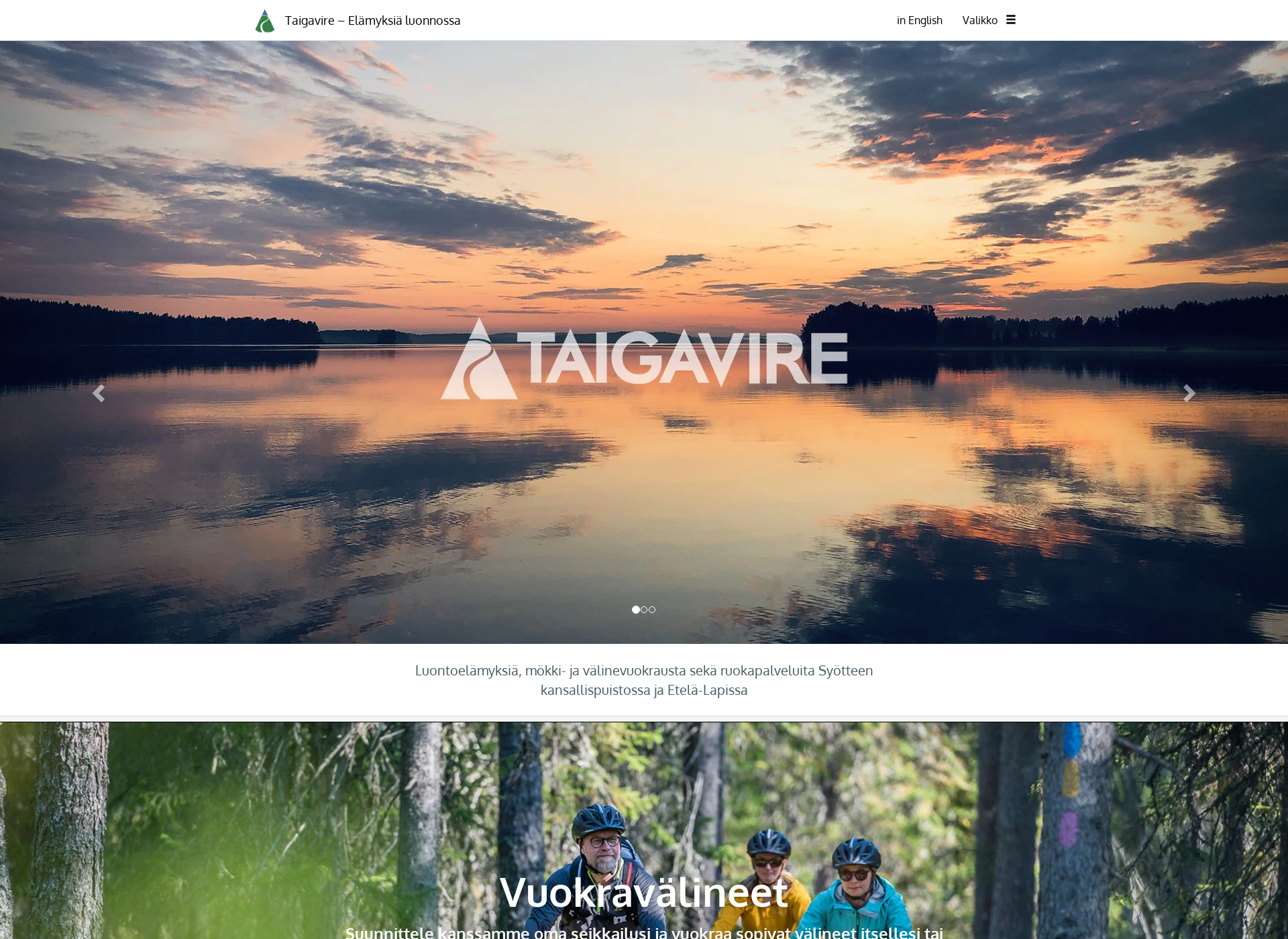 Skärmdump för taigavire.fi