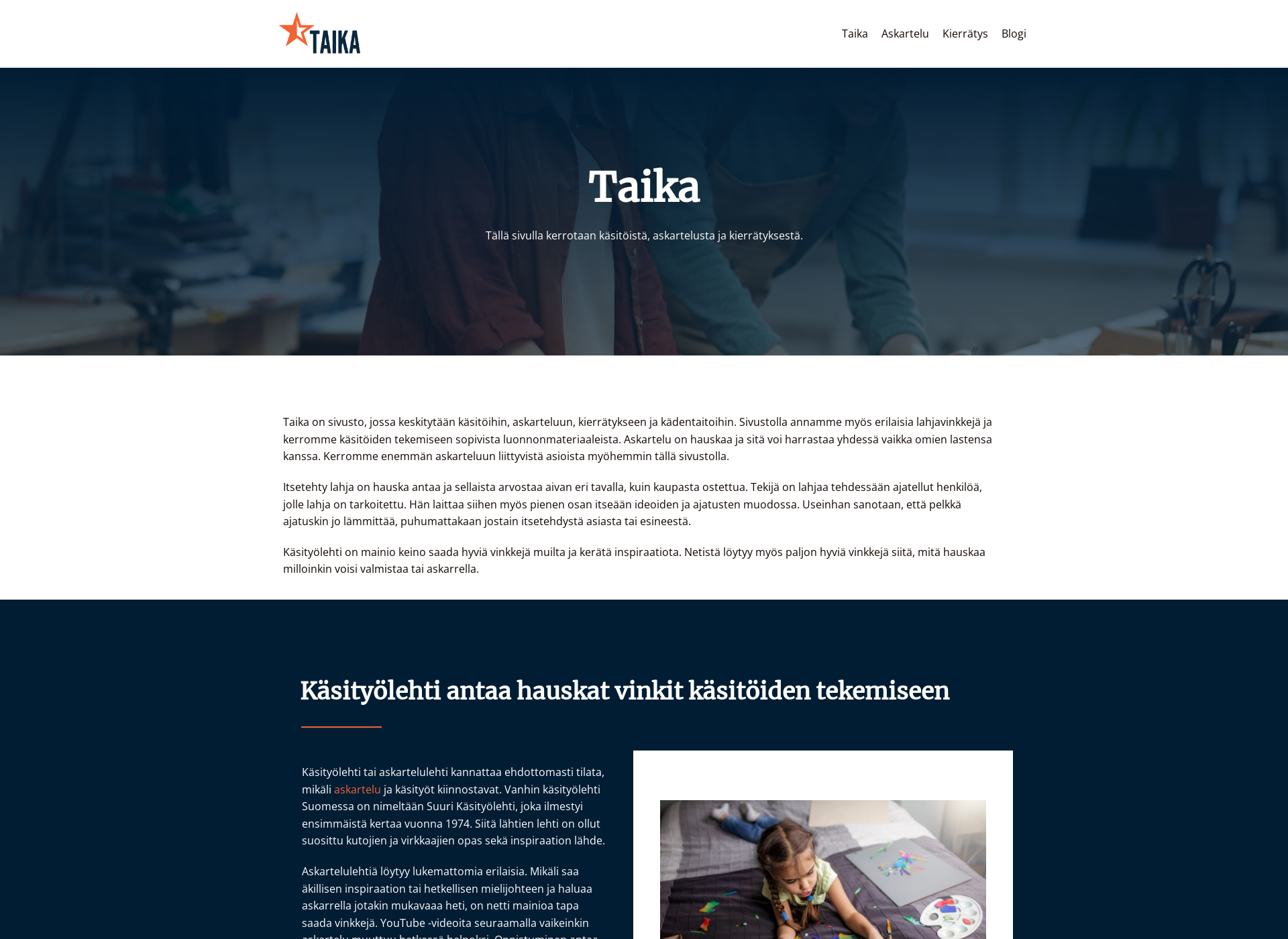 Screenshot for taikalehti.fi