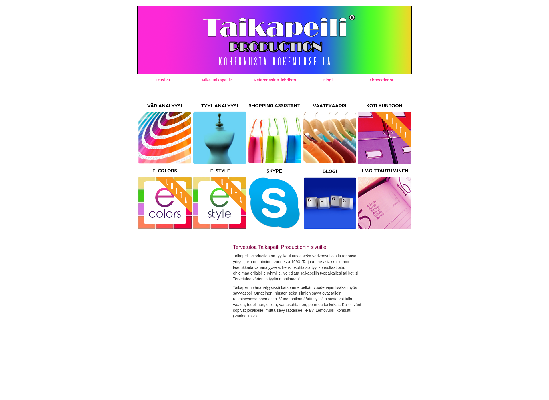 Screenshot for taikapeili.fi