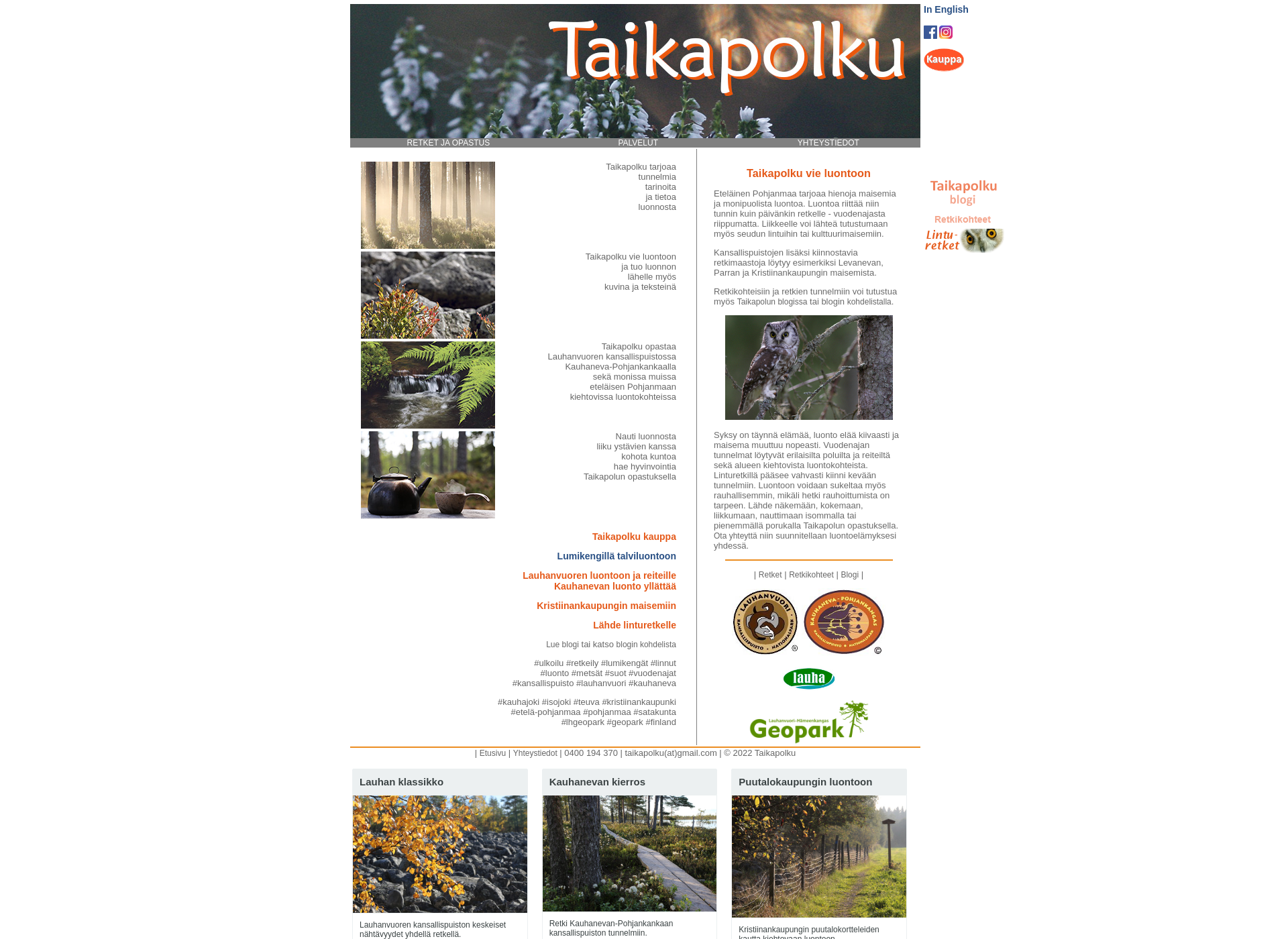 Screenshot for taikapolku.fi