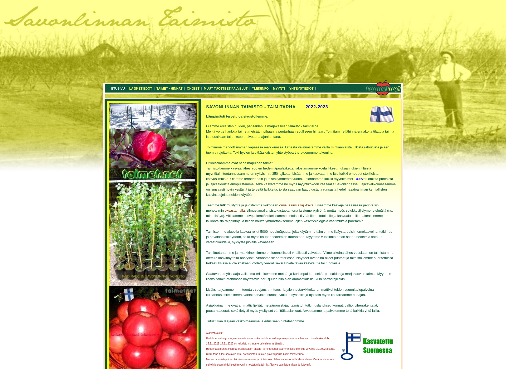 Skärmdump för taimet.net