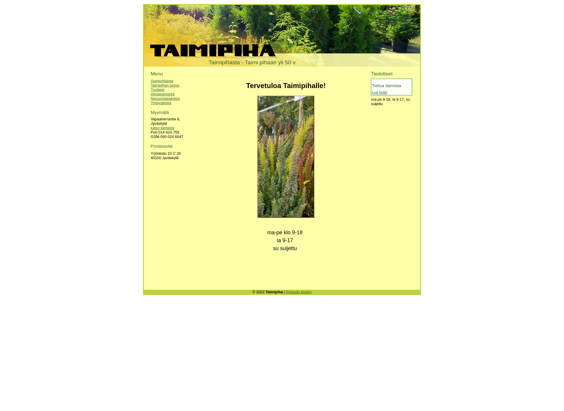 Screenshot for taimipiha.fi
