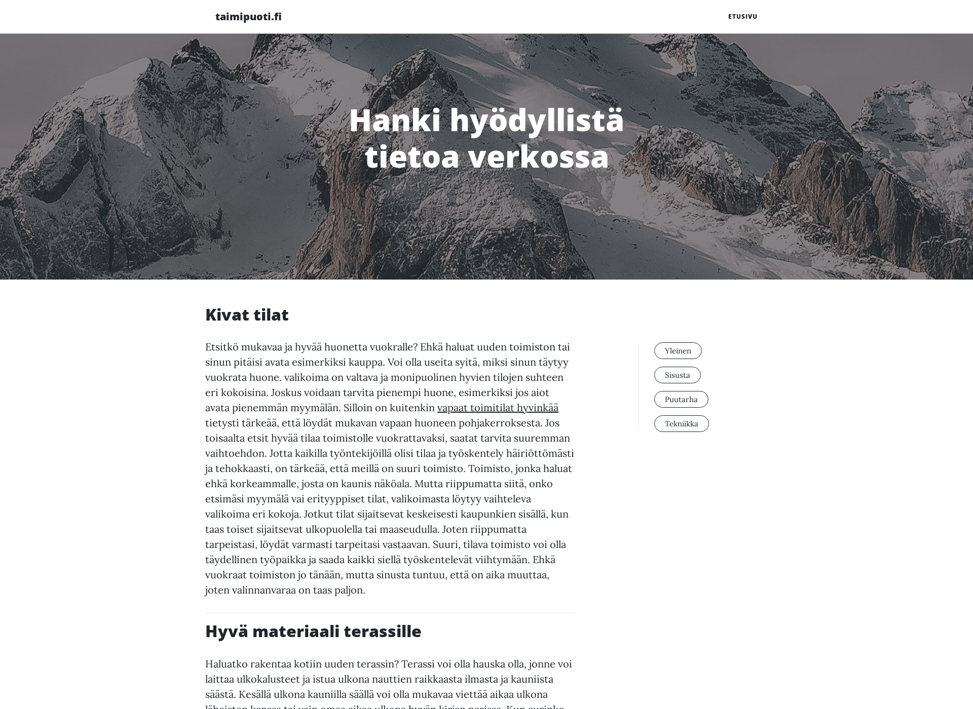 Screenshot for taimipuoti.fi