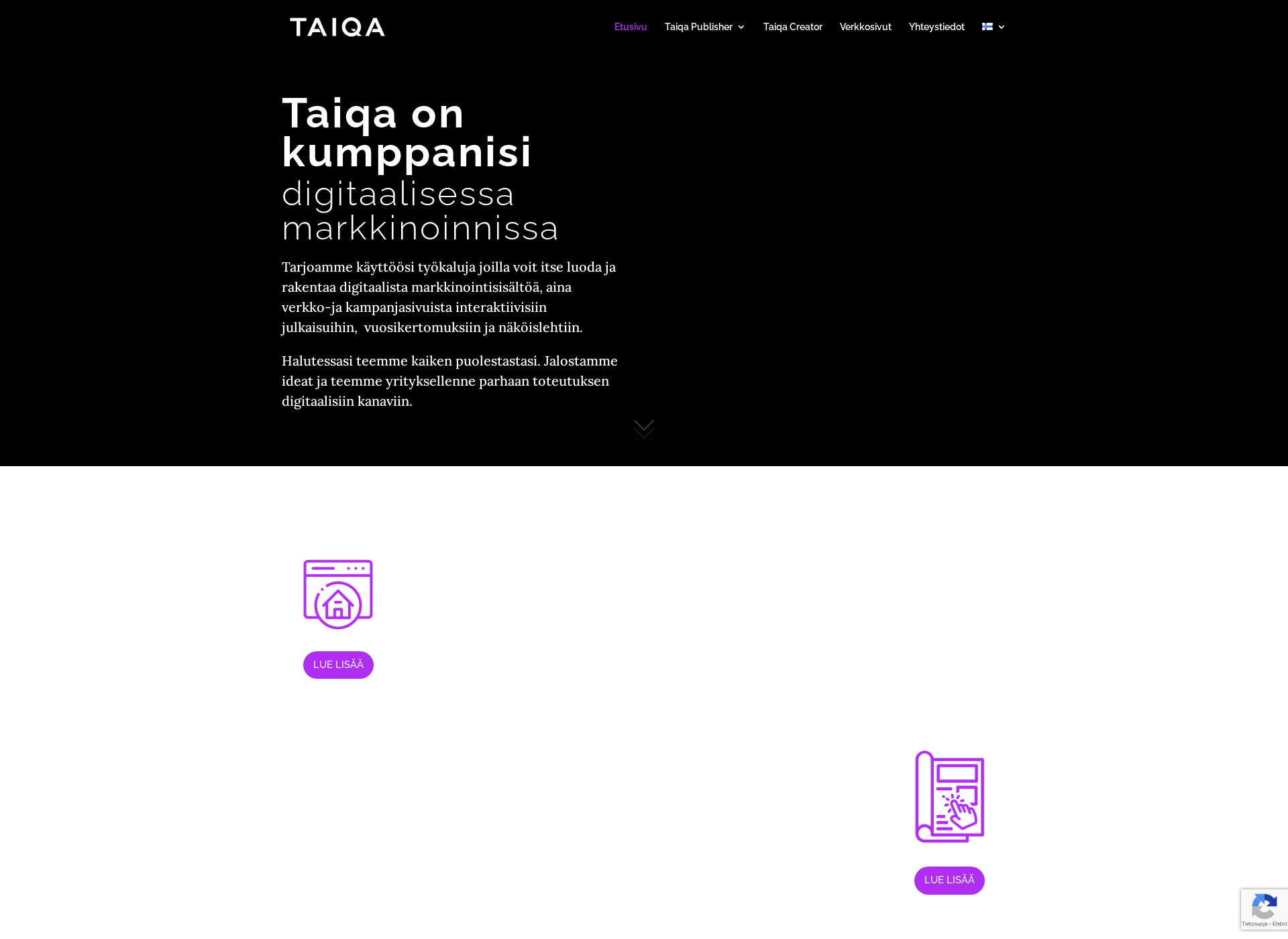 Skärmdump för taiqa.fi