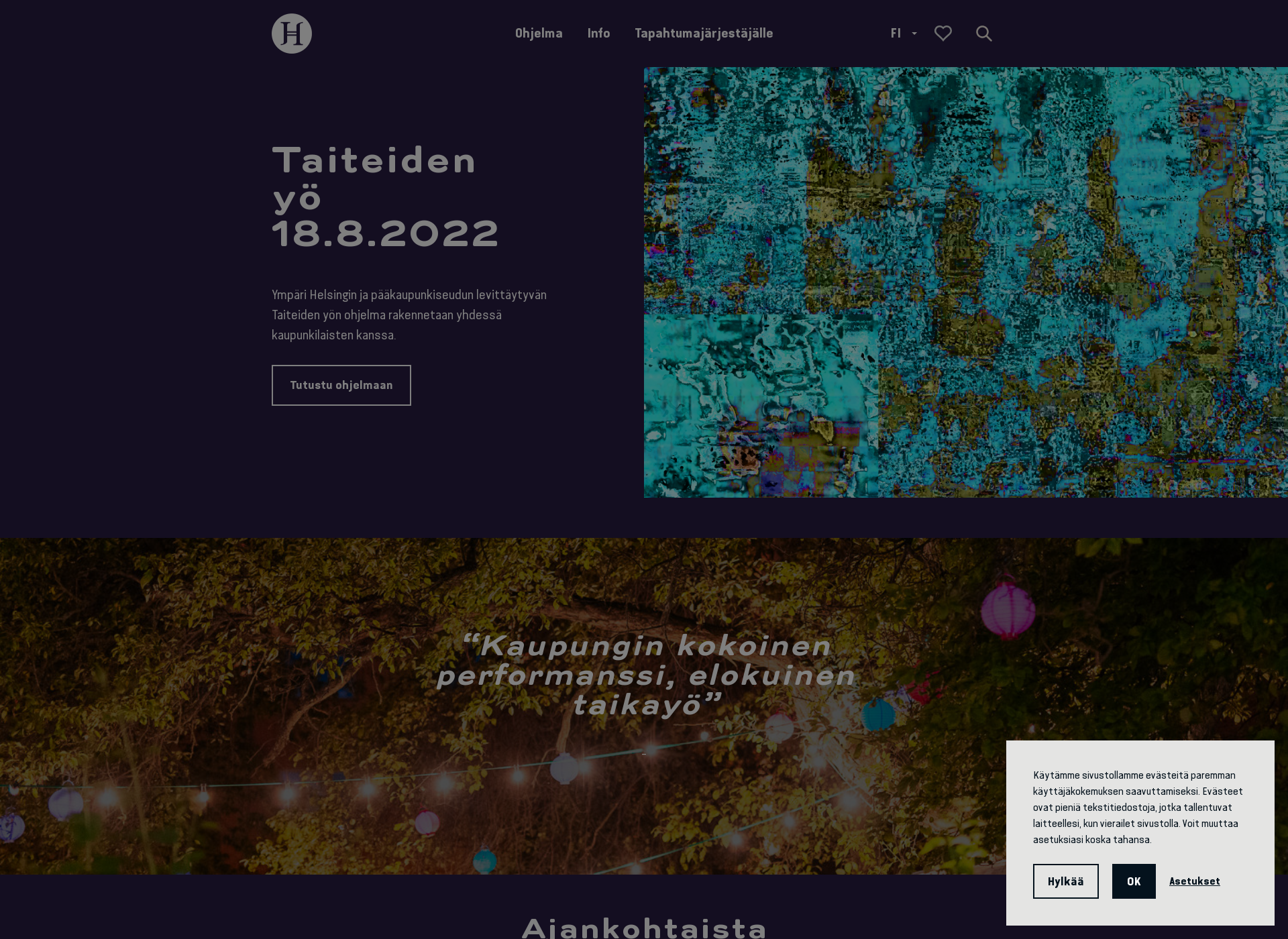 Screenshot for taiteidenyö.fi