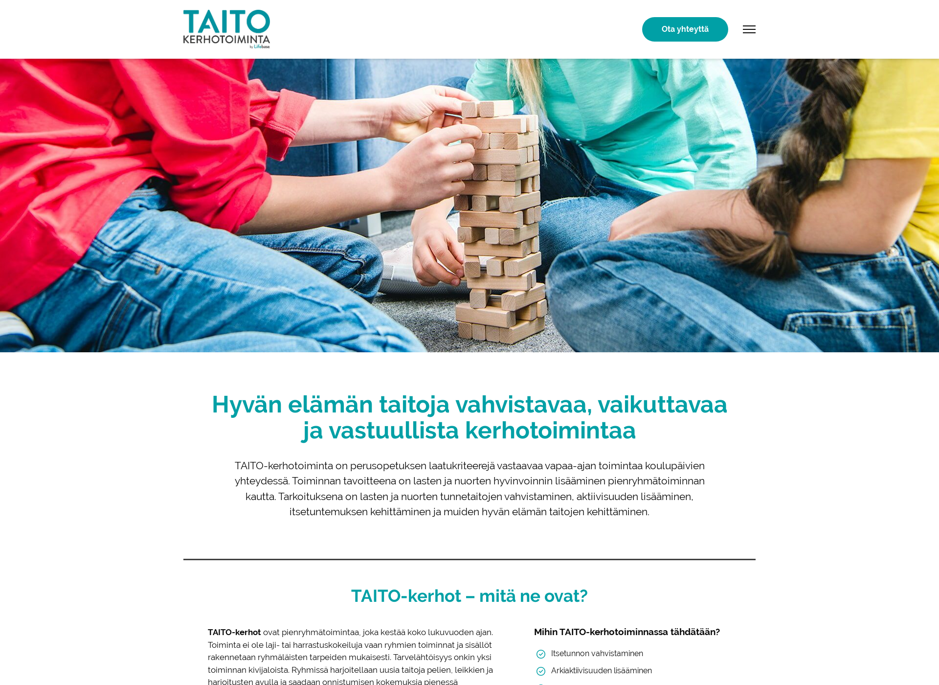 Screenshot for taitokerhot.fi