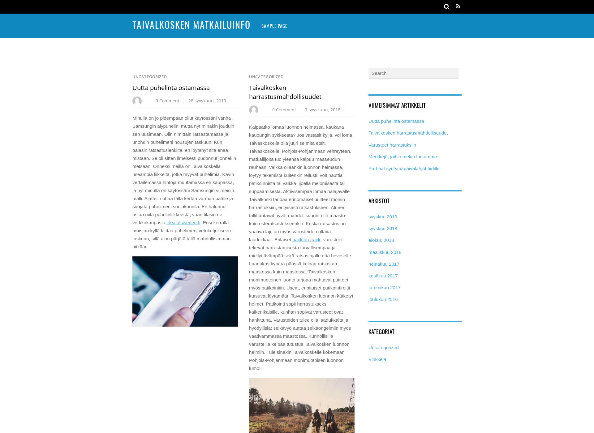 Screenshot for taivalkoskelle.fi
