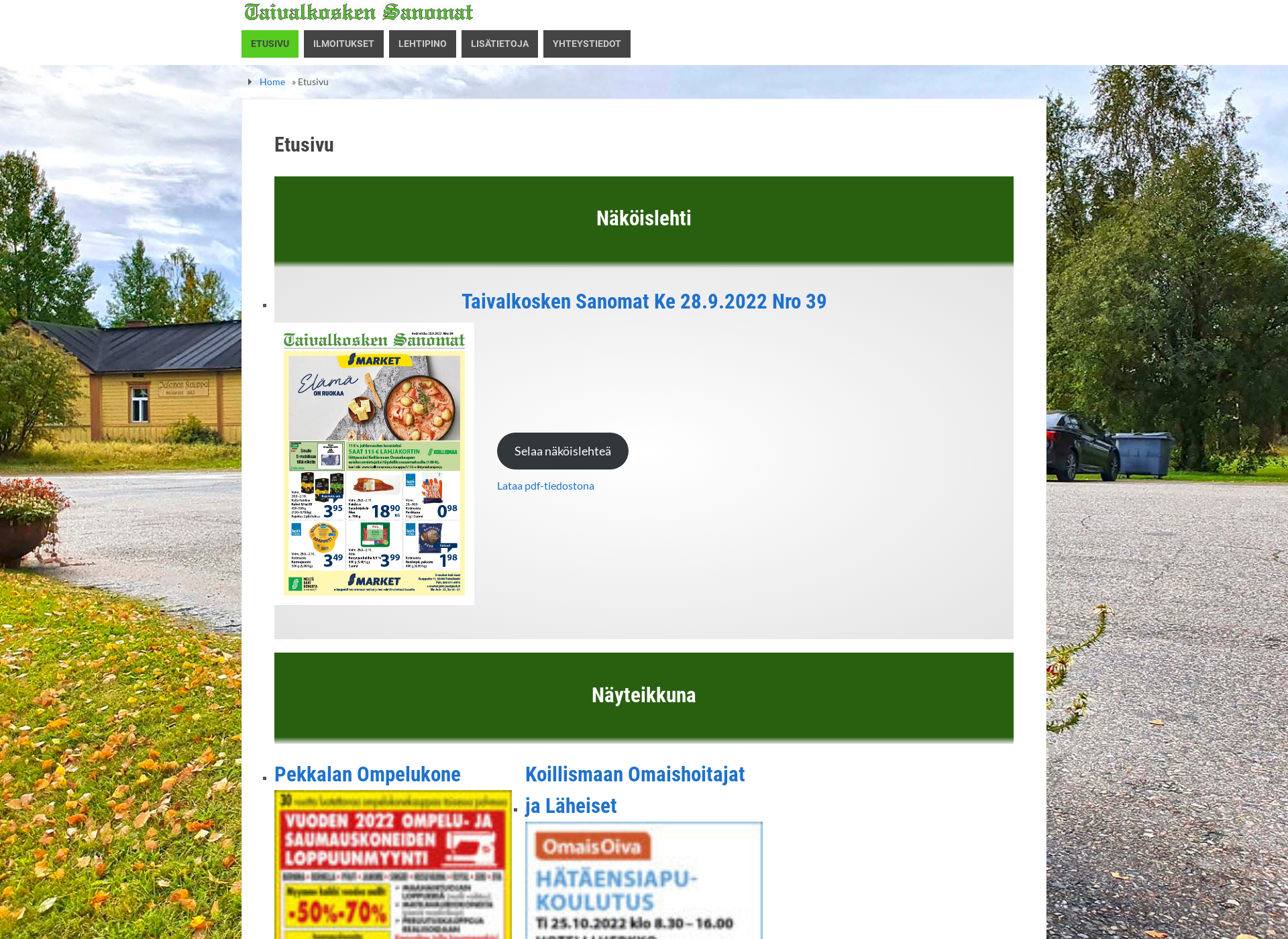 Screenshot for taivalkoskensanomat.fi