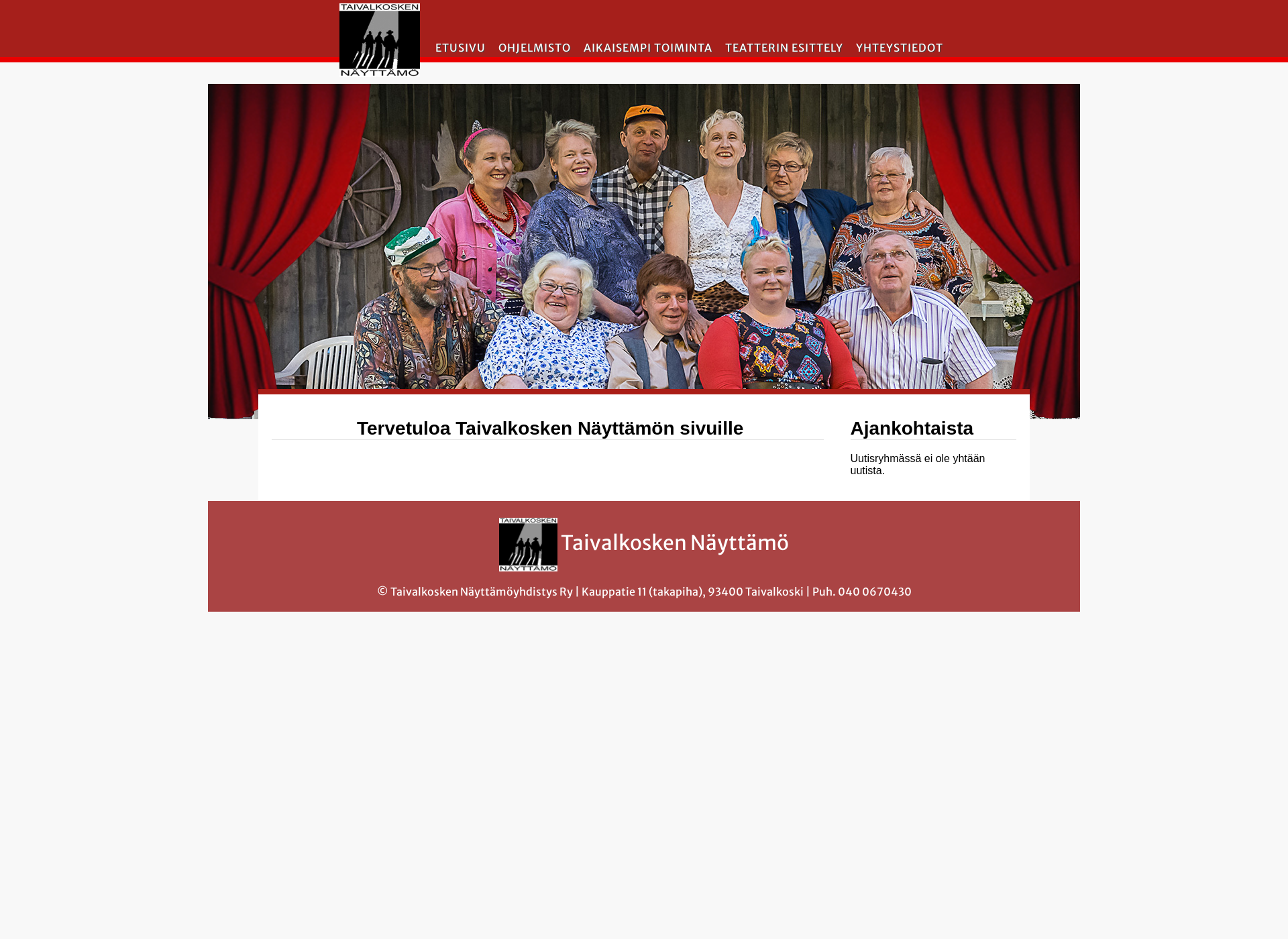 Screenshot for taivalkoskenteatteri.fi