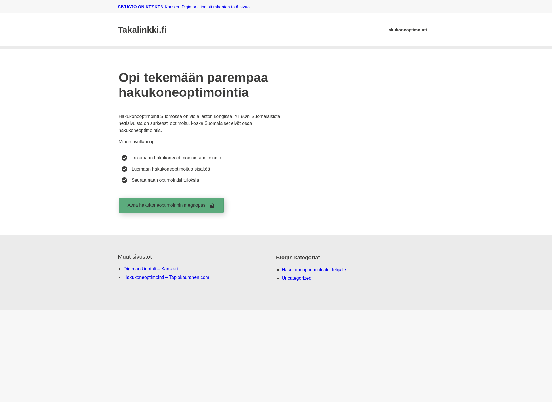 Skärmdump för takalinkki.fi