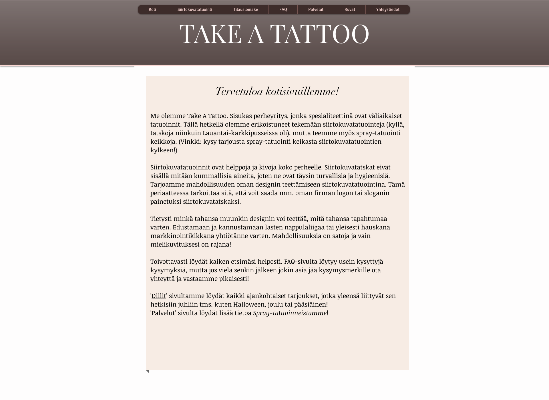 Screenshot for takeatattoo.fi