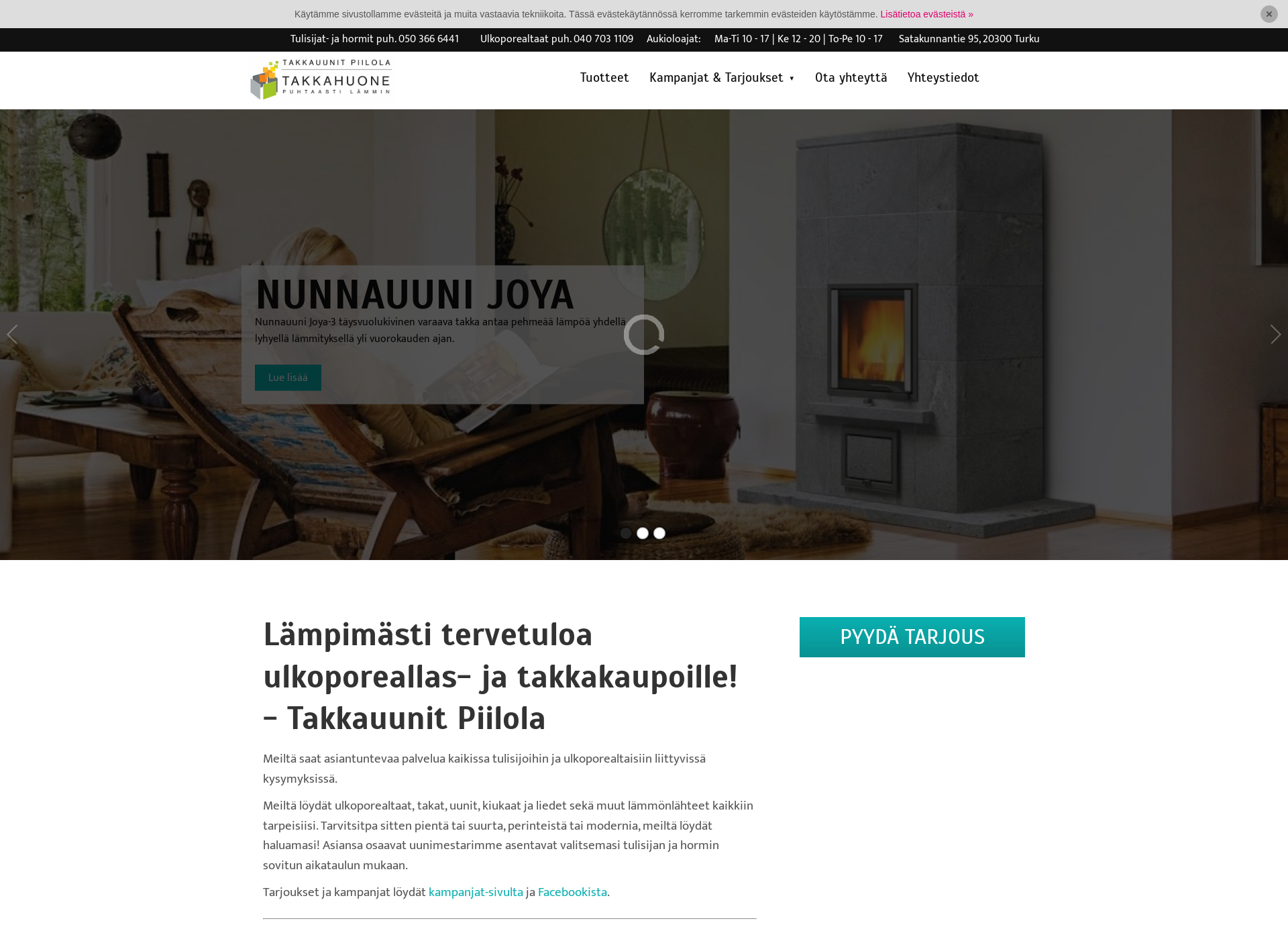 Skärmdump för takkauunit.fi