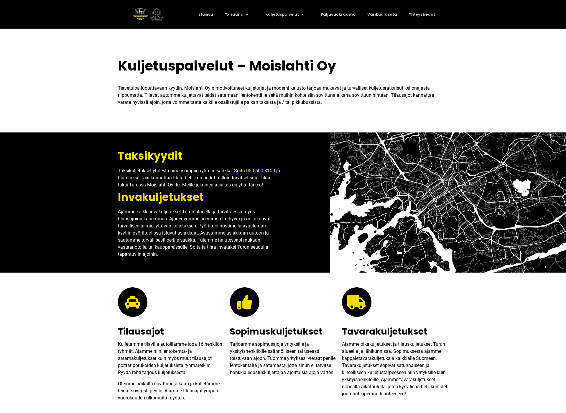 Skärmdump för taksi-turku.fi