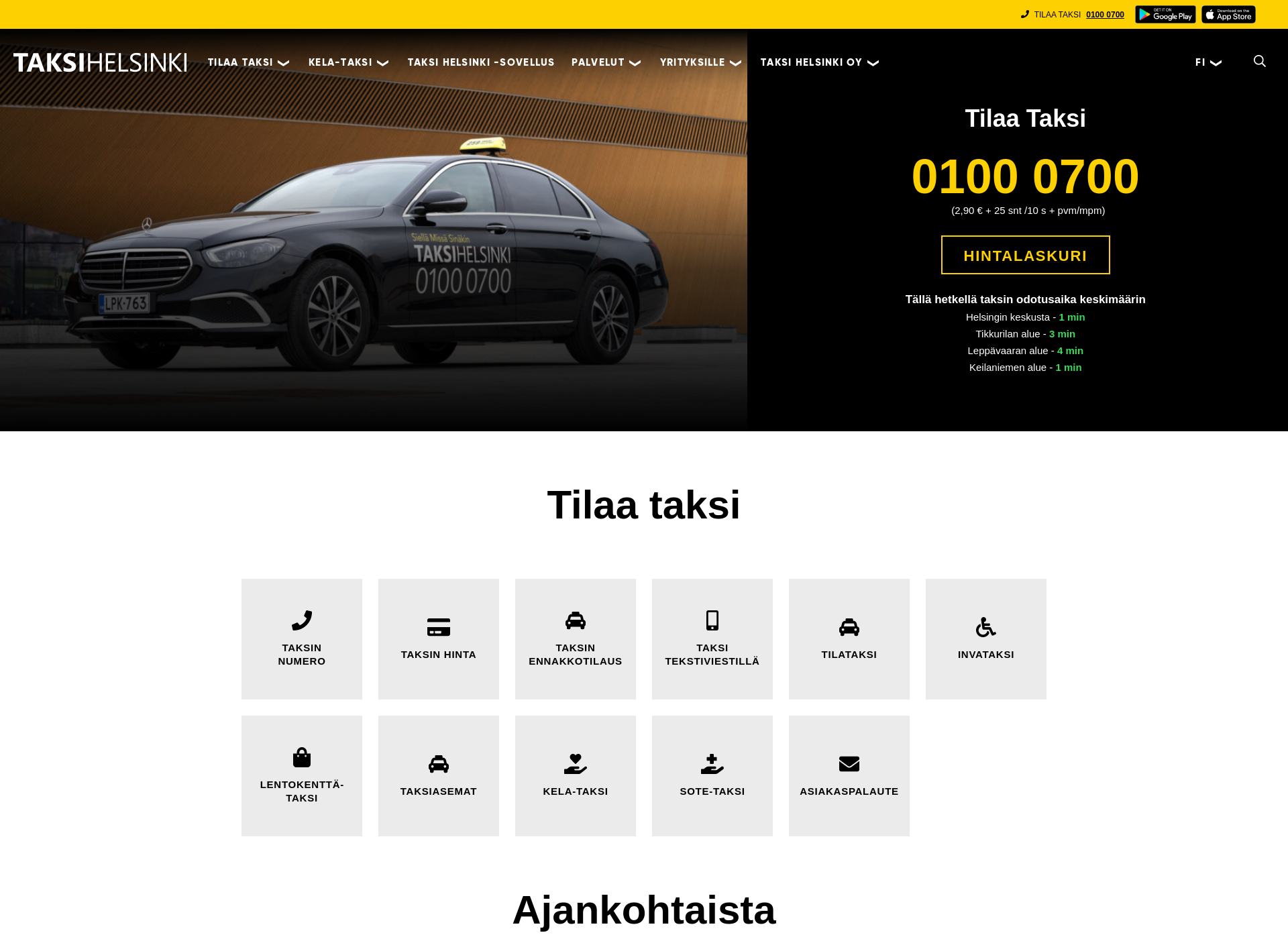 Screenshot for taksifinland.fi