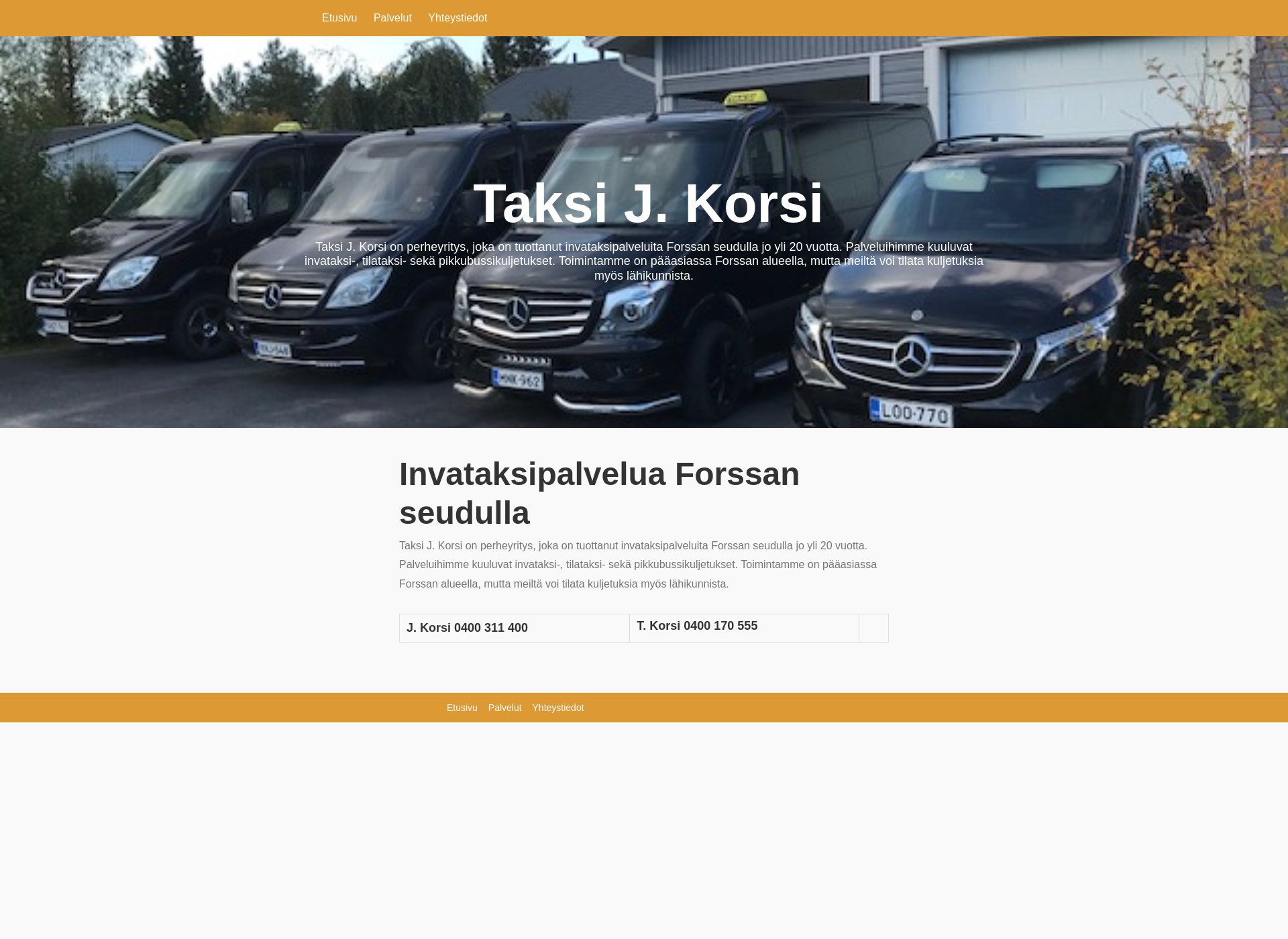 Skärmdump för taksiforssa.fi