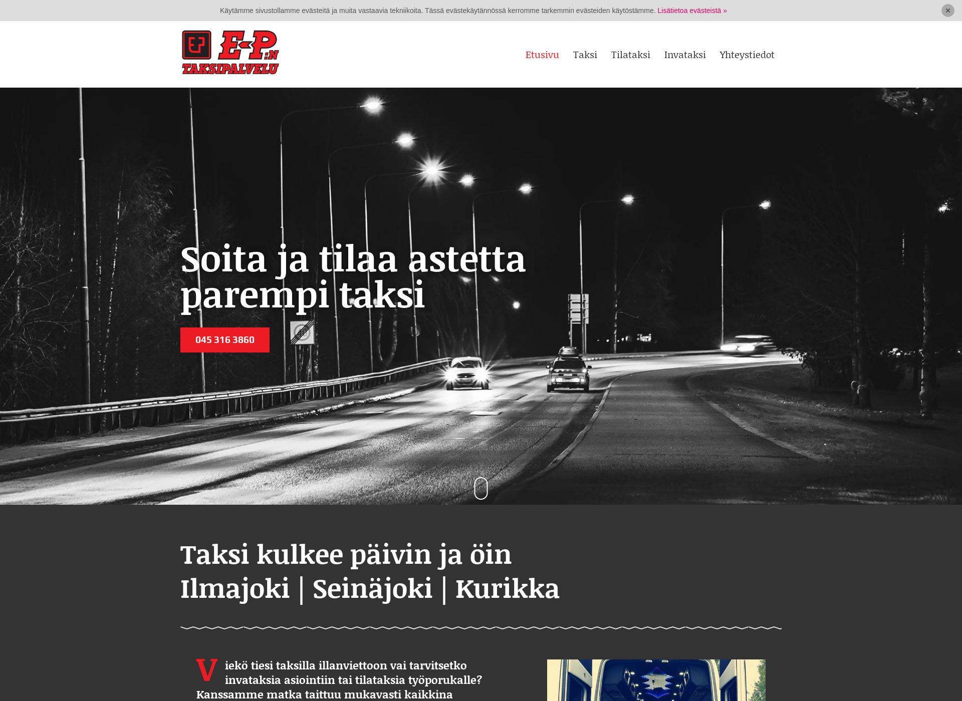 Screenshot for taksiilmajoki.fi