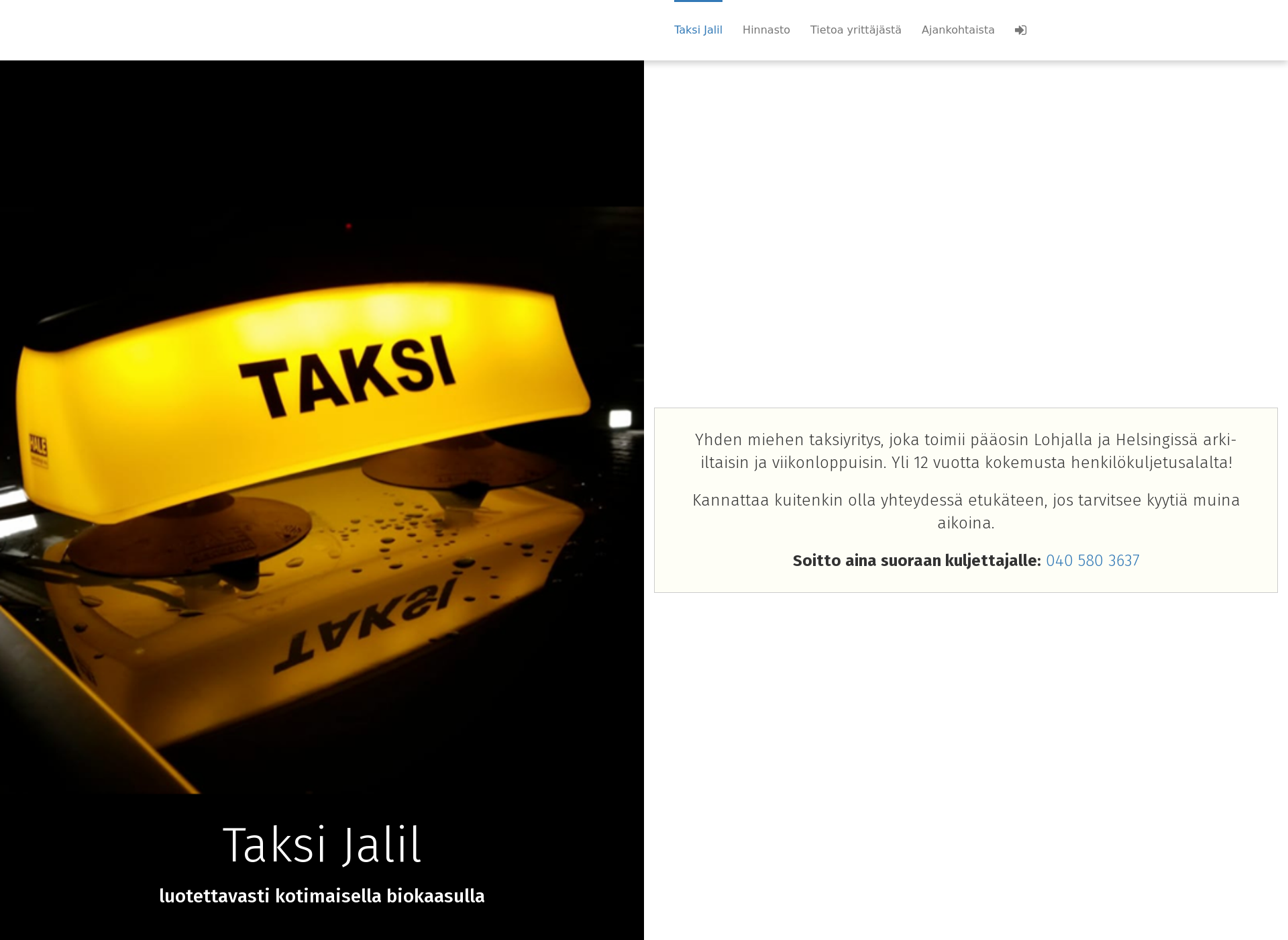 Skärmdump för taksijalil.fi