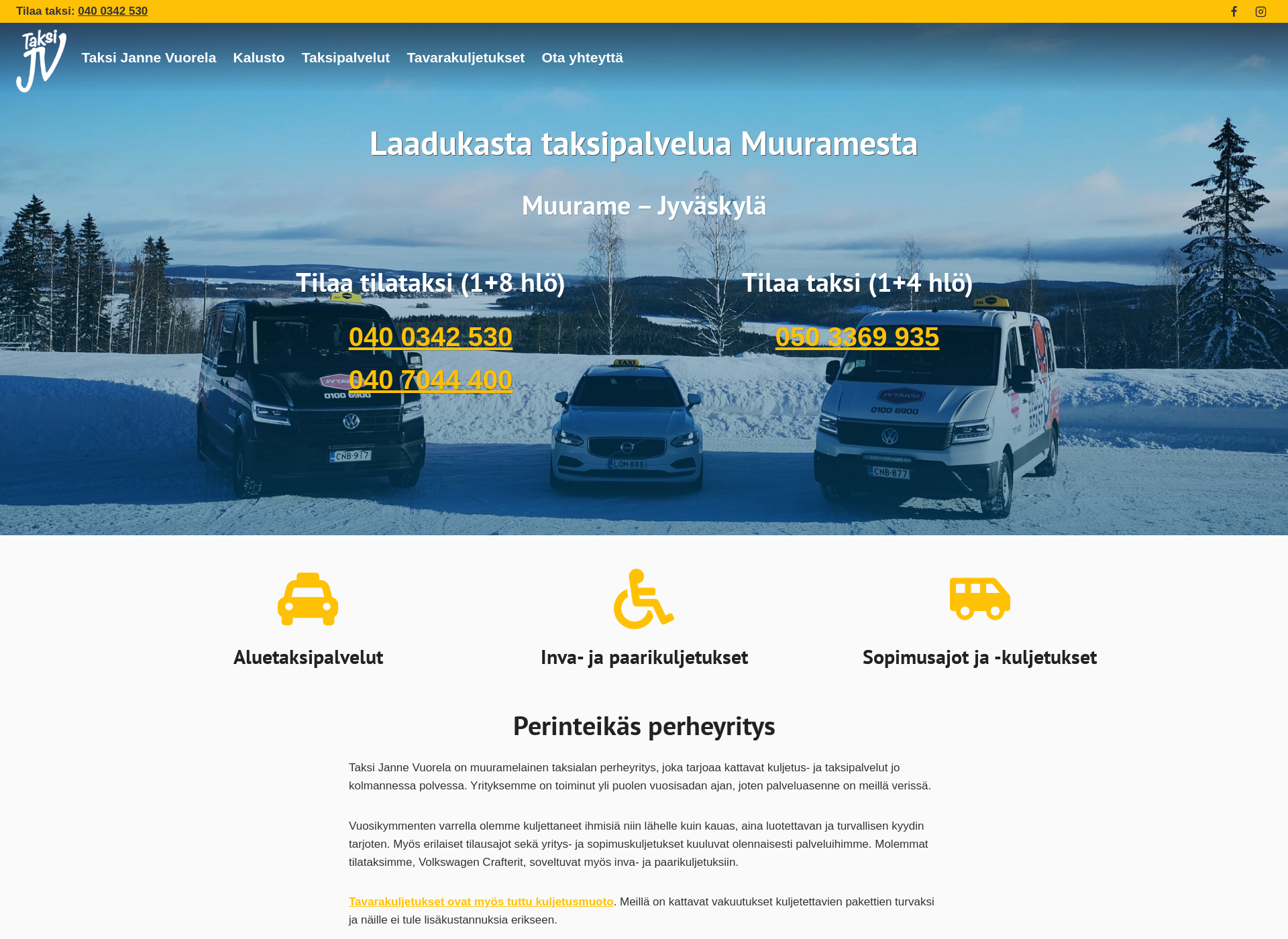 Screenshot for taksijannevuorela.fi