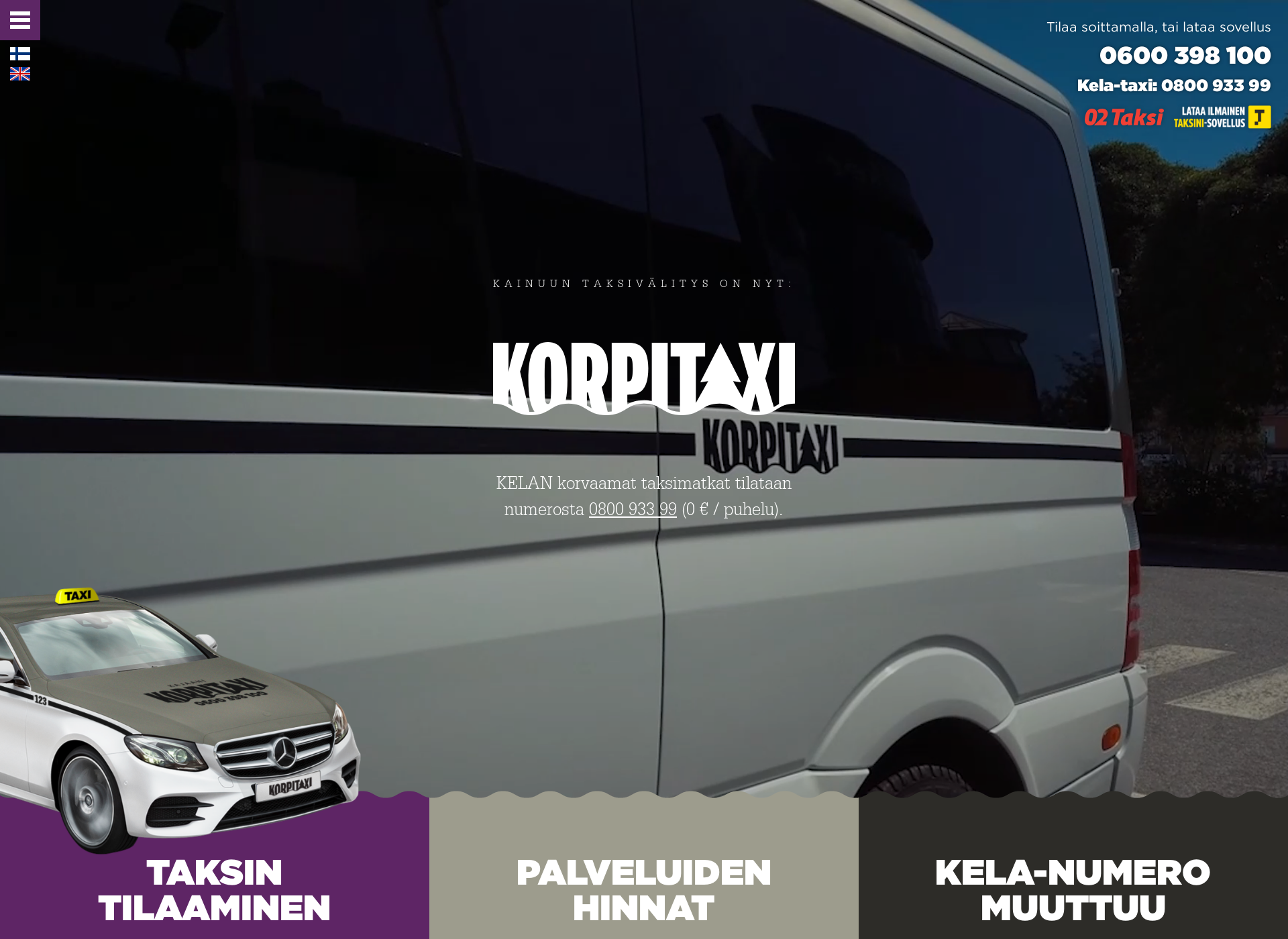 Screenshot for taksikainuu.fi