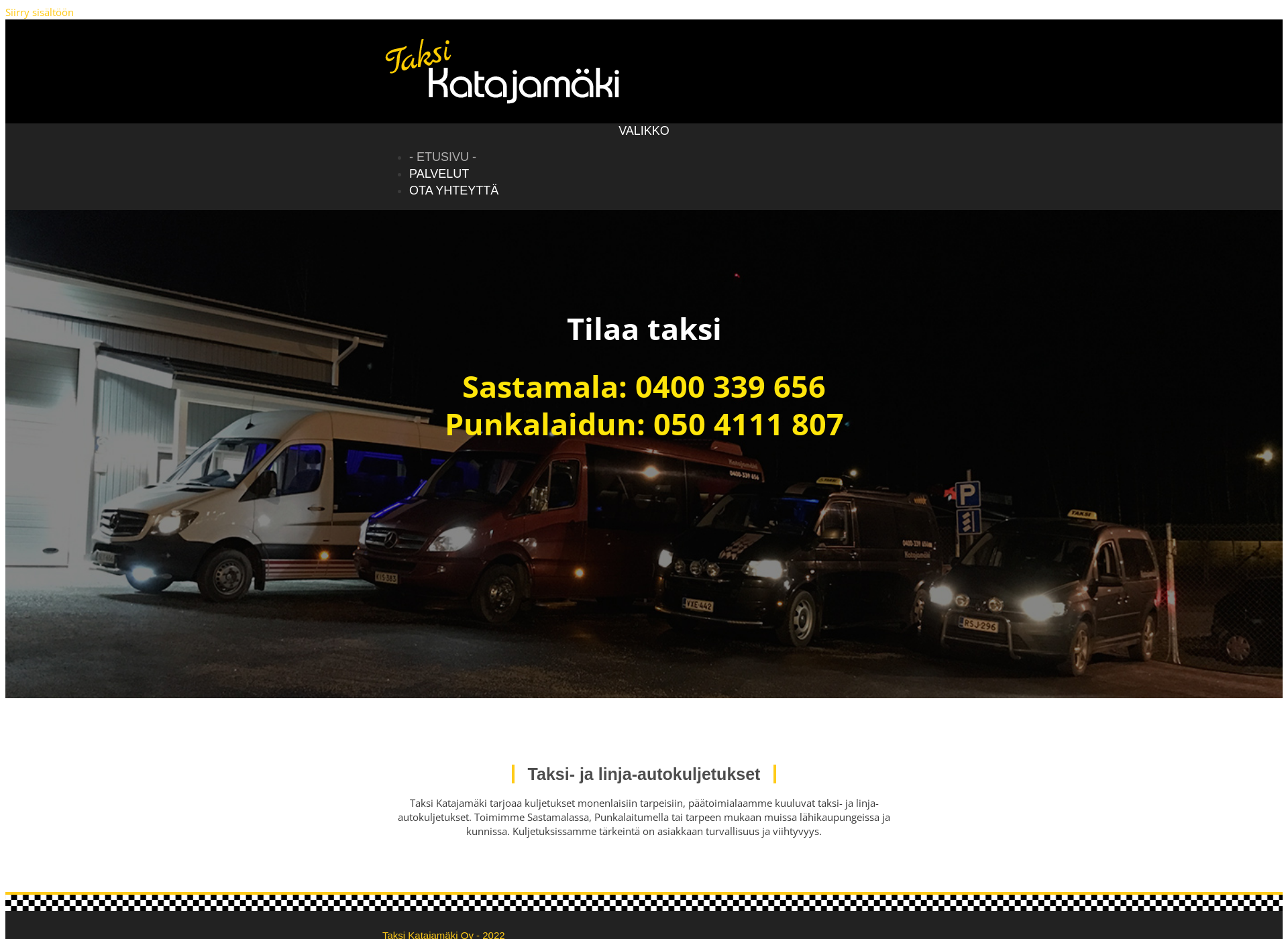 Skärmdump för taksikatajamaki.fi