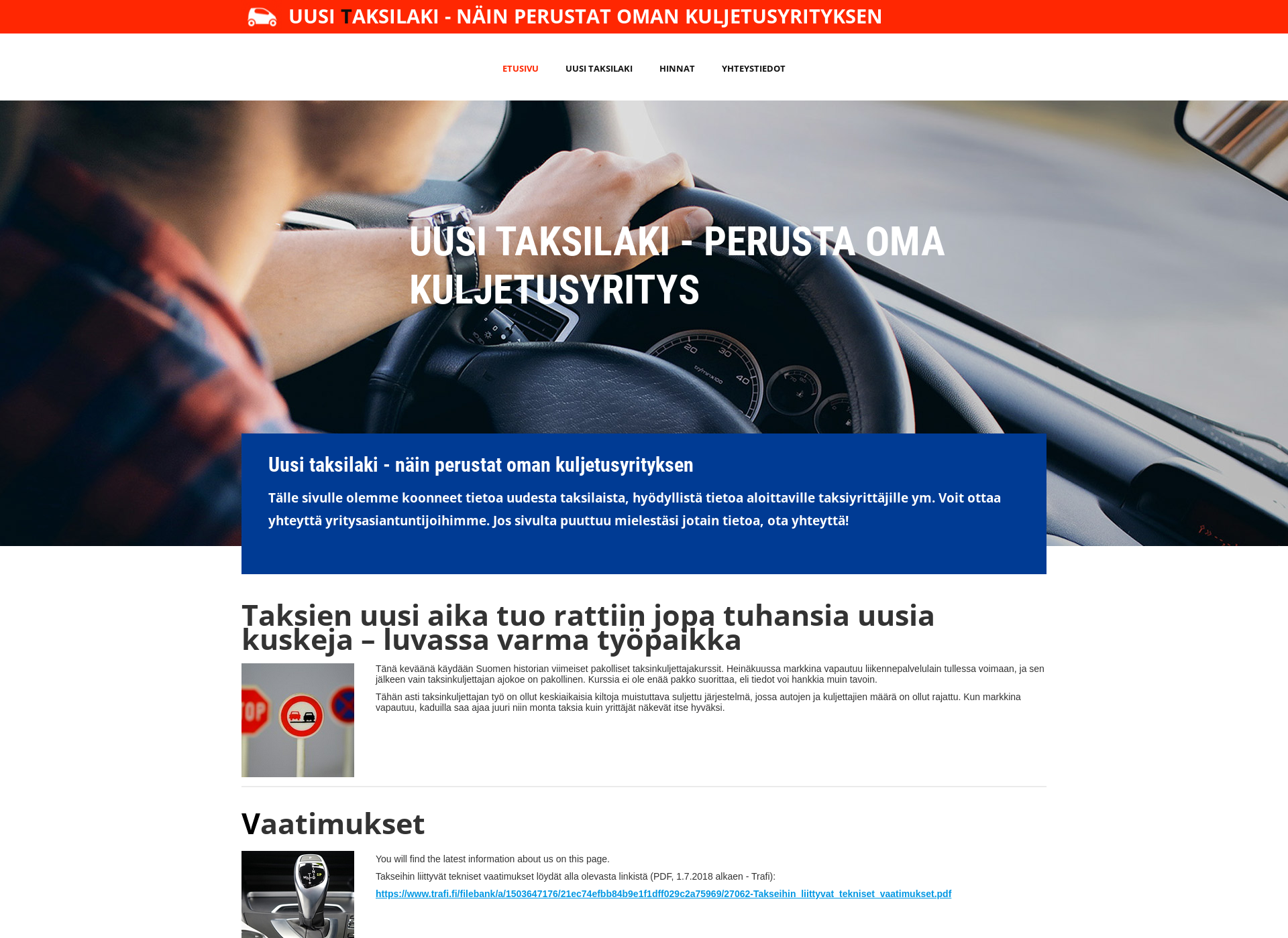 Skärmdump för taksilaki.fi