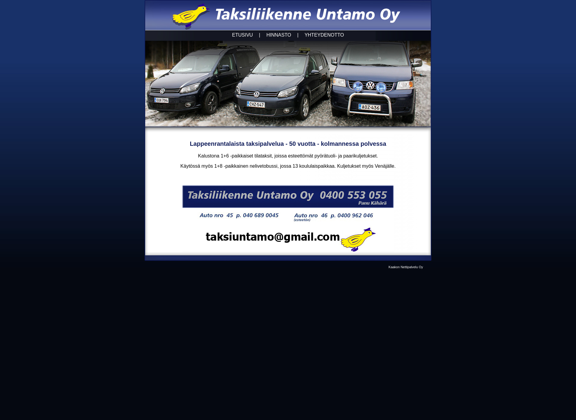 Näyttökuva taksiliikenneuntamo.fi