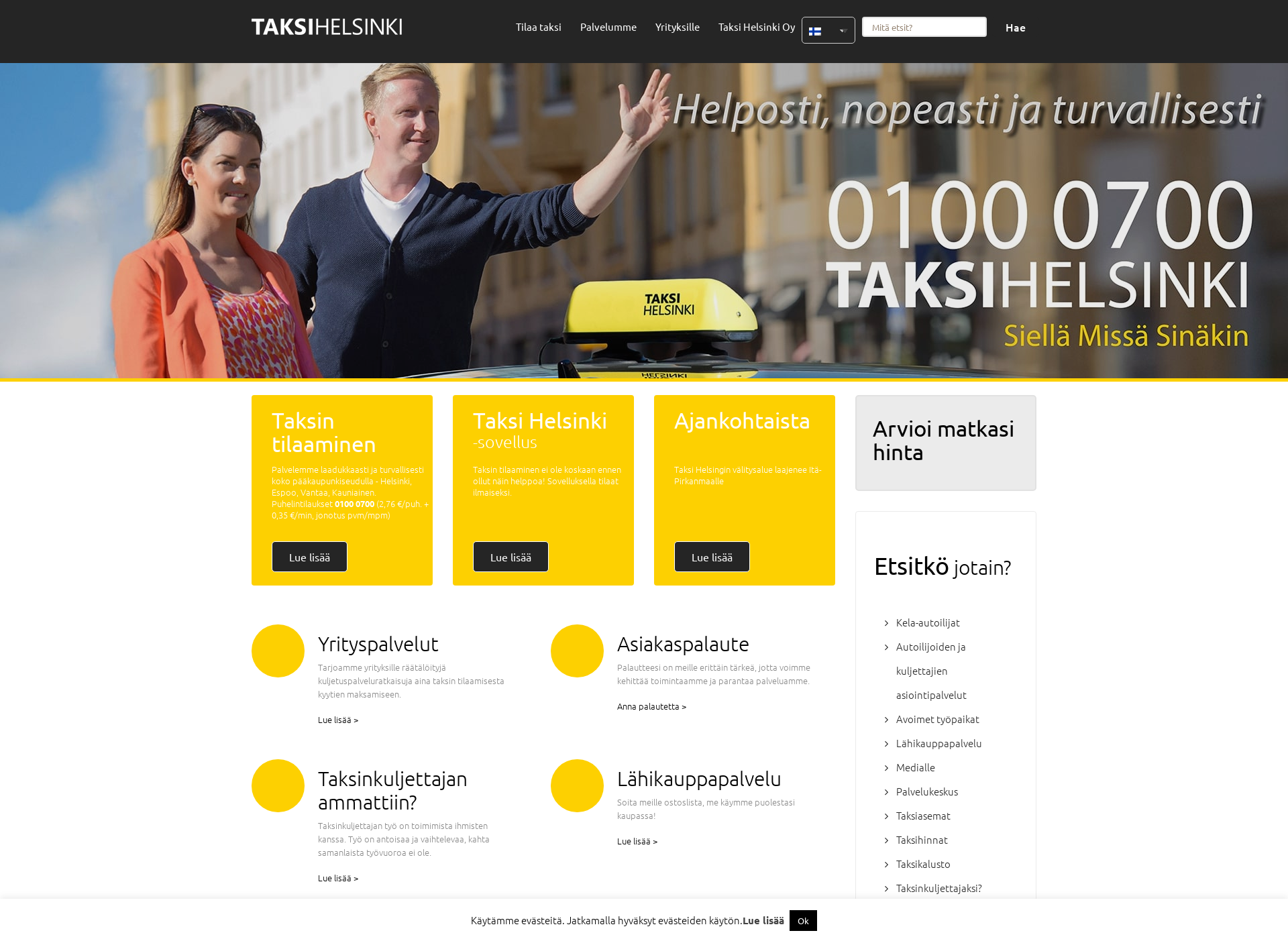 Skärmdump för taksimobi.fi