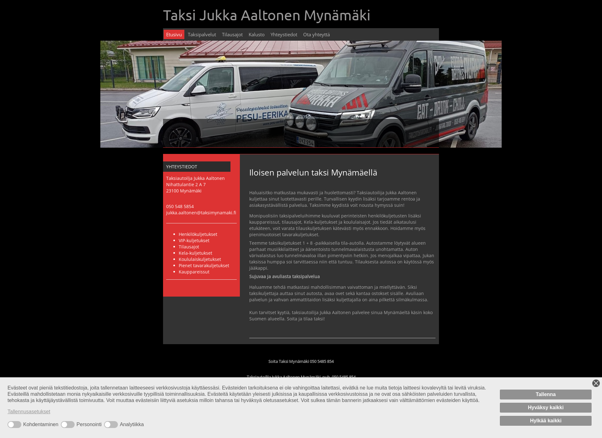 Skärmdump för taksimynamaki.fi