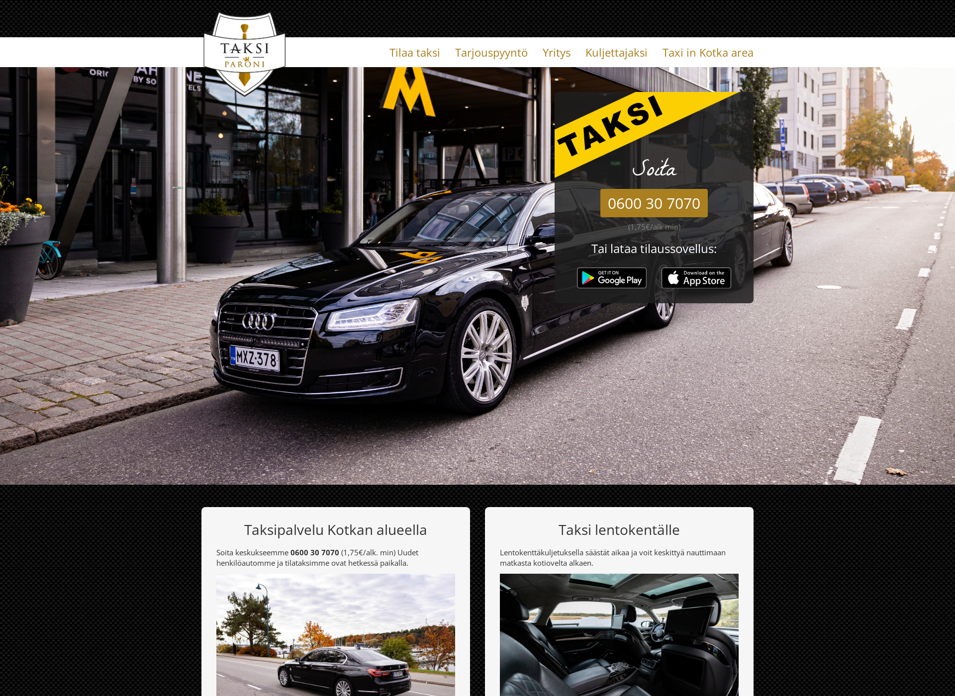 Screenshot for taksiparoni.fi