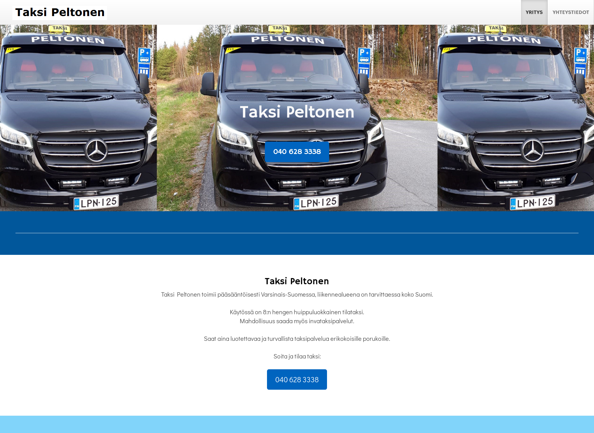 Skärmdump för taksipeltonen.fi