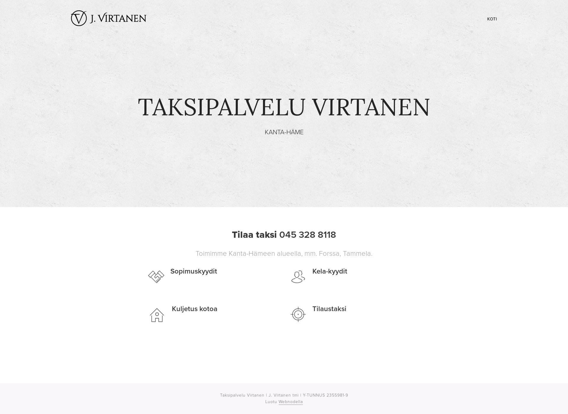 Skärmdump för taksivirtanen.fi