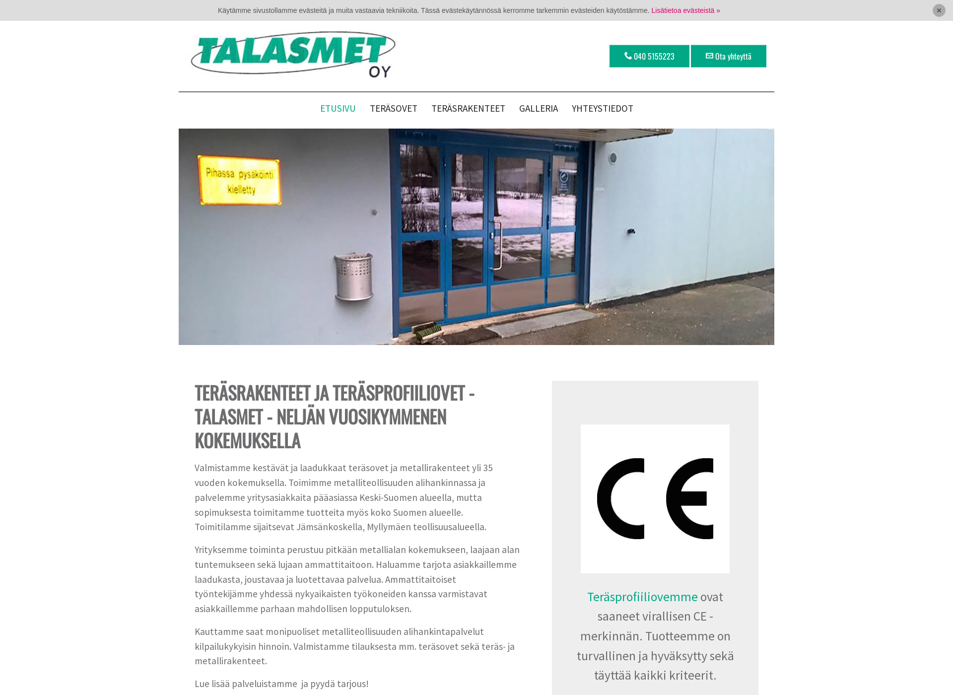 Screenshot for talasmet.fi