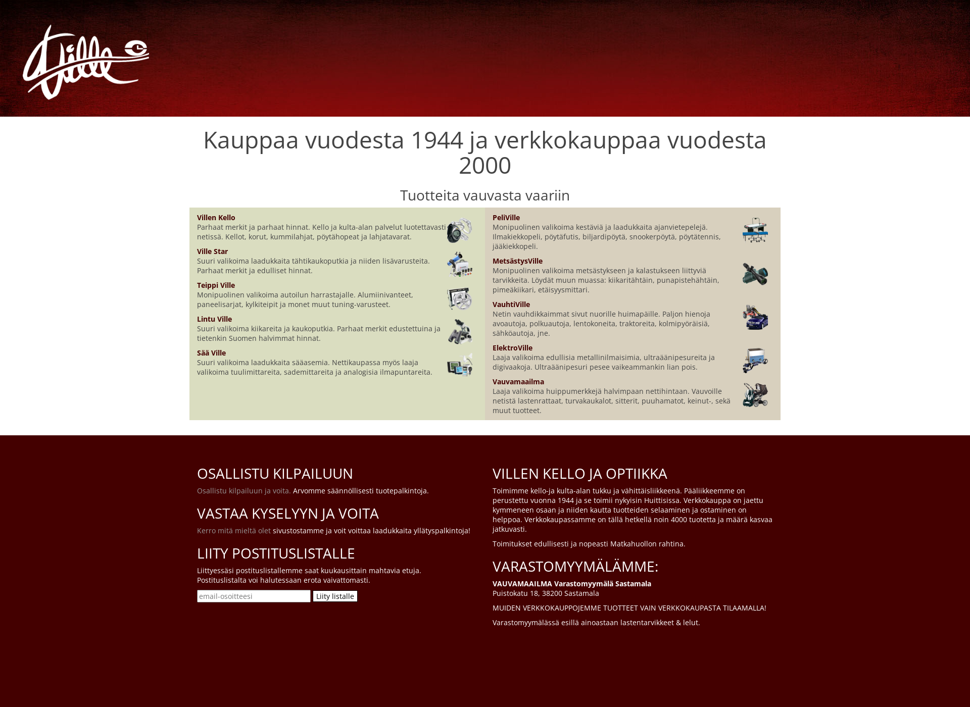 Skärmdump för taljajousi.fi