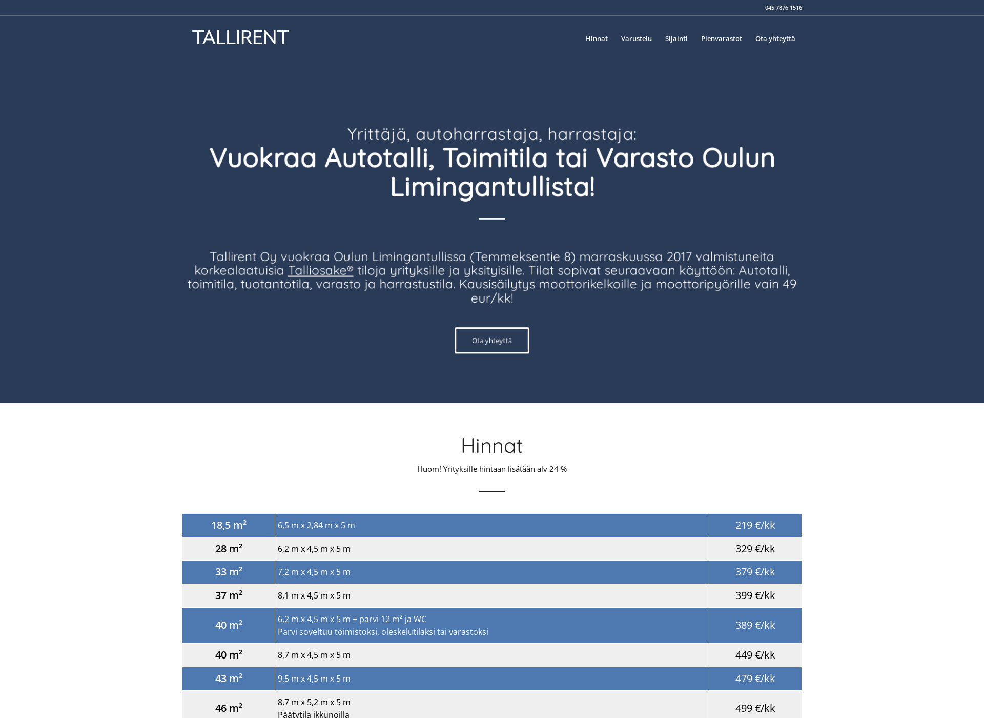 Screenshot for tallirent.fi