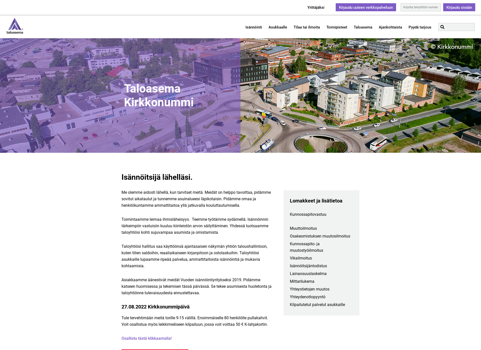 Screenshot for taloasemakirkkonummi.fi