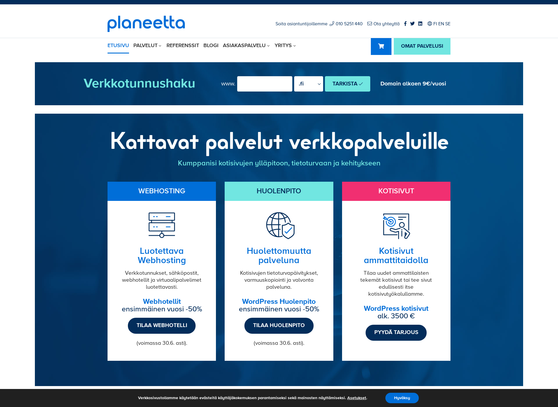 Skärmdump för talokon.fi