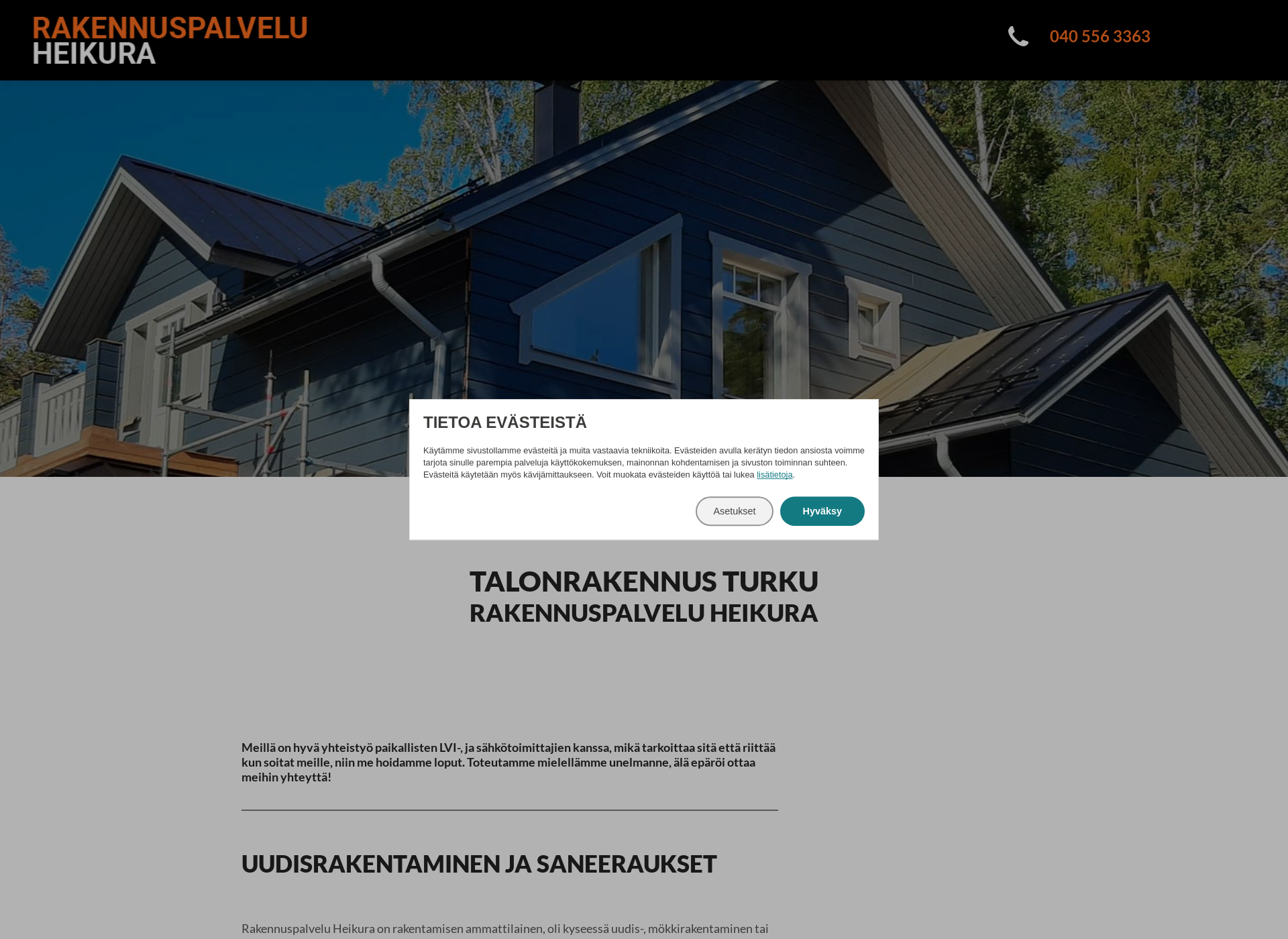 Screenshot for talonrakennusturku.fi