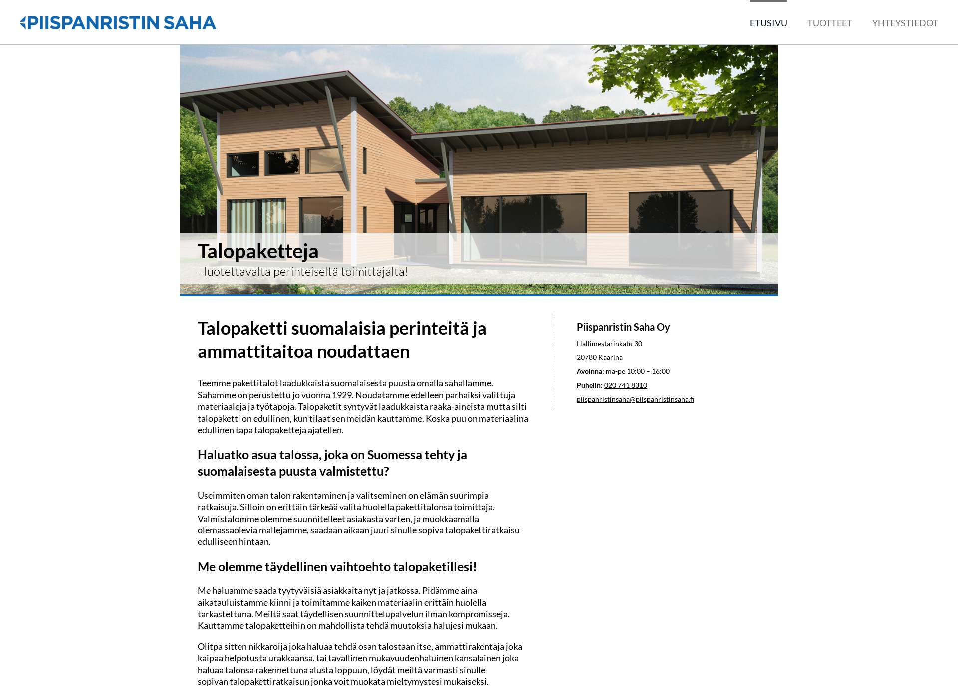 Screenshot for talopaketteja.fi