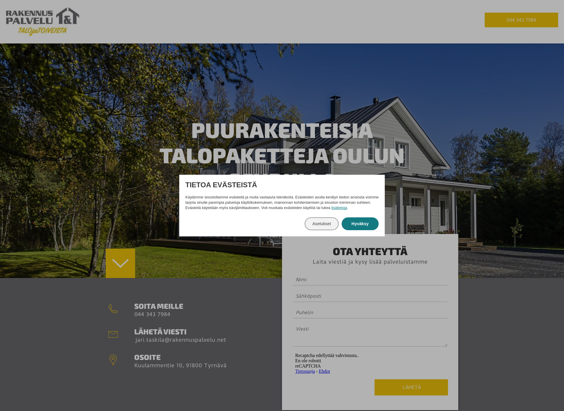Skärmdump för talopakettioulu.fi