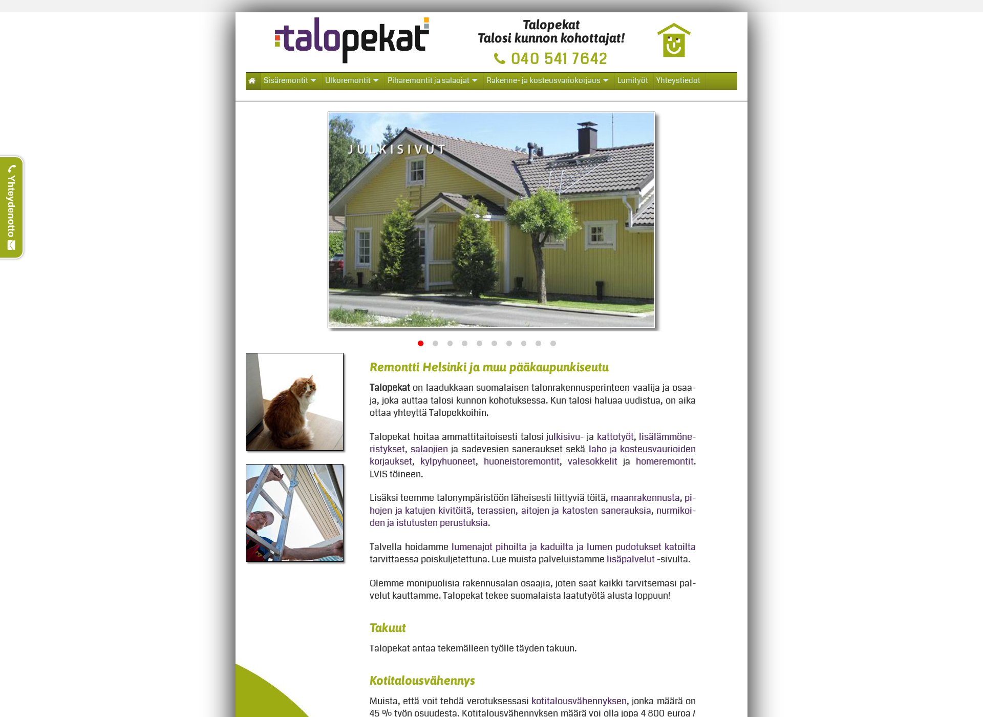 Screenshot for talopekat.fi