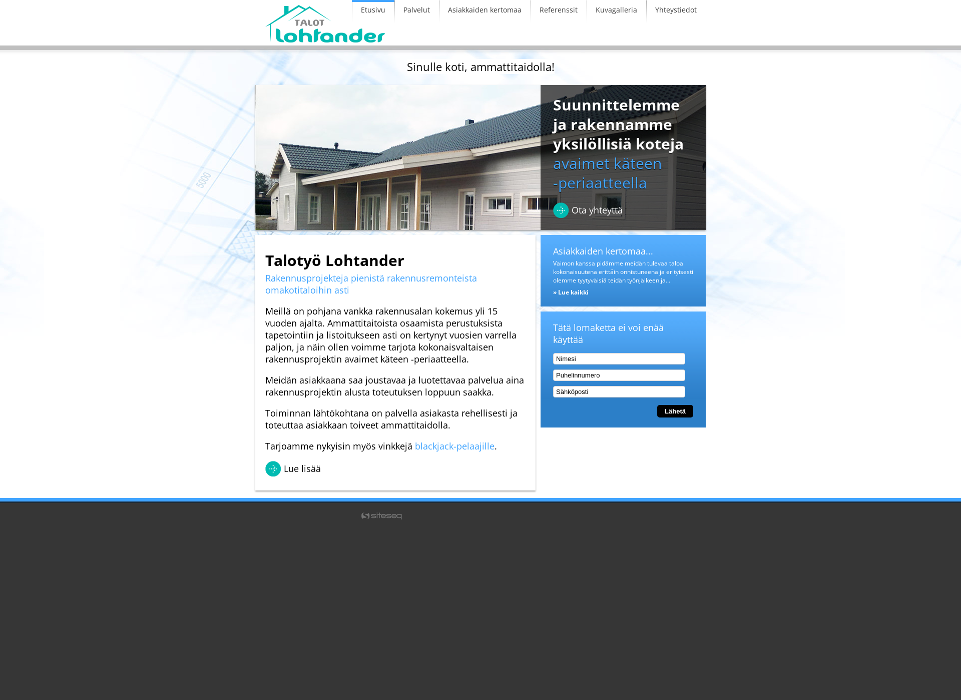 Screenshot for talotyolohtander.fi