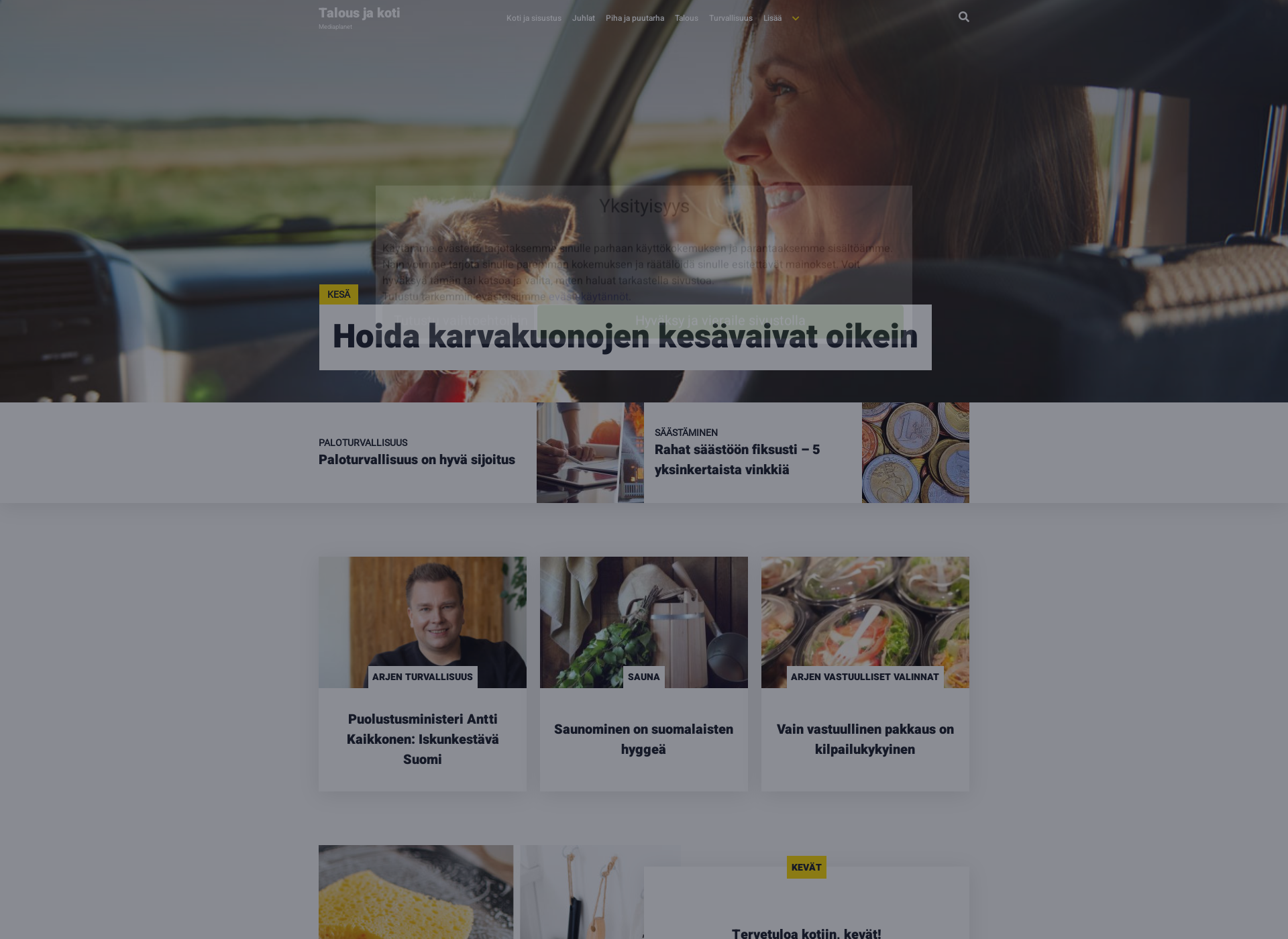 Skärmdump för talousjakoti.fi