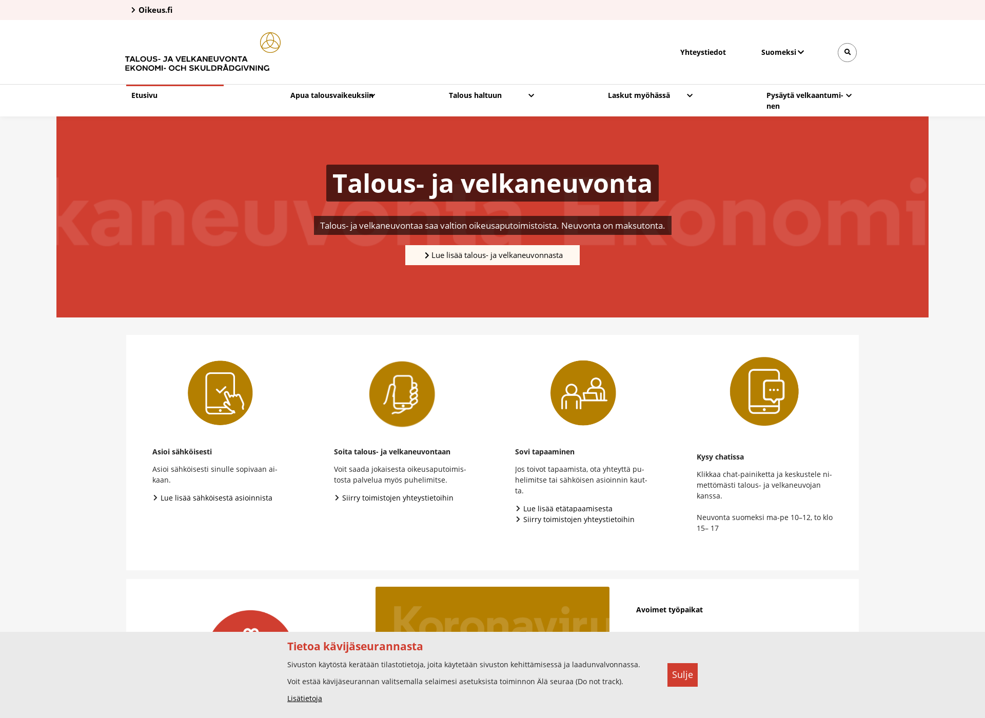 Screenshot for talousjavelkaneuvonta.fi