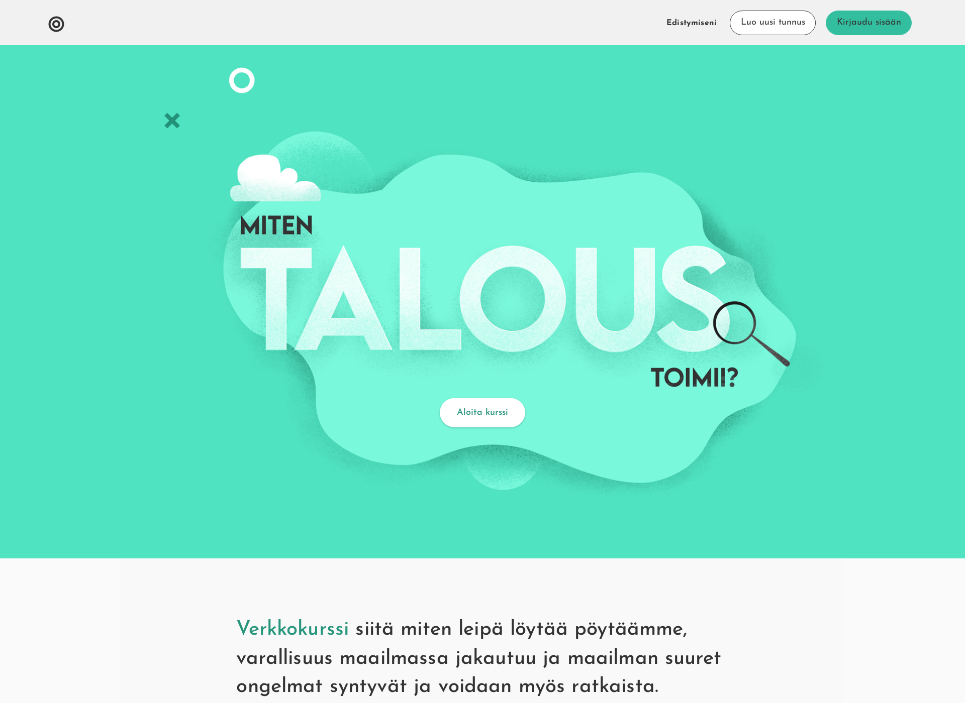 Screenshot for talouskurssi.fi